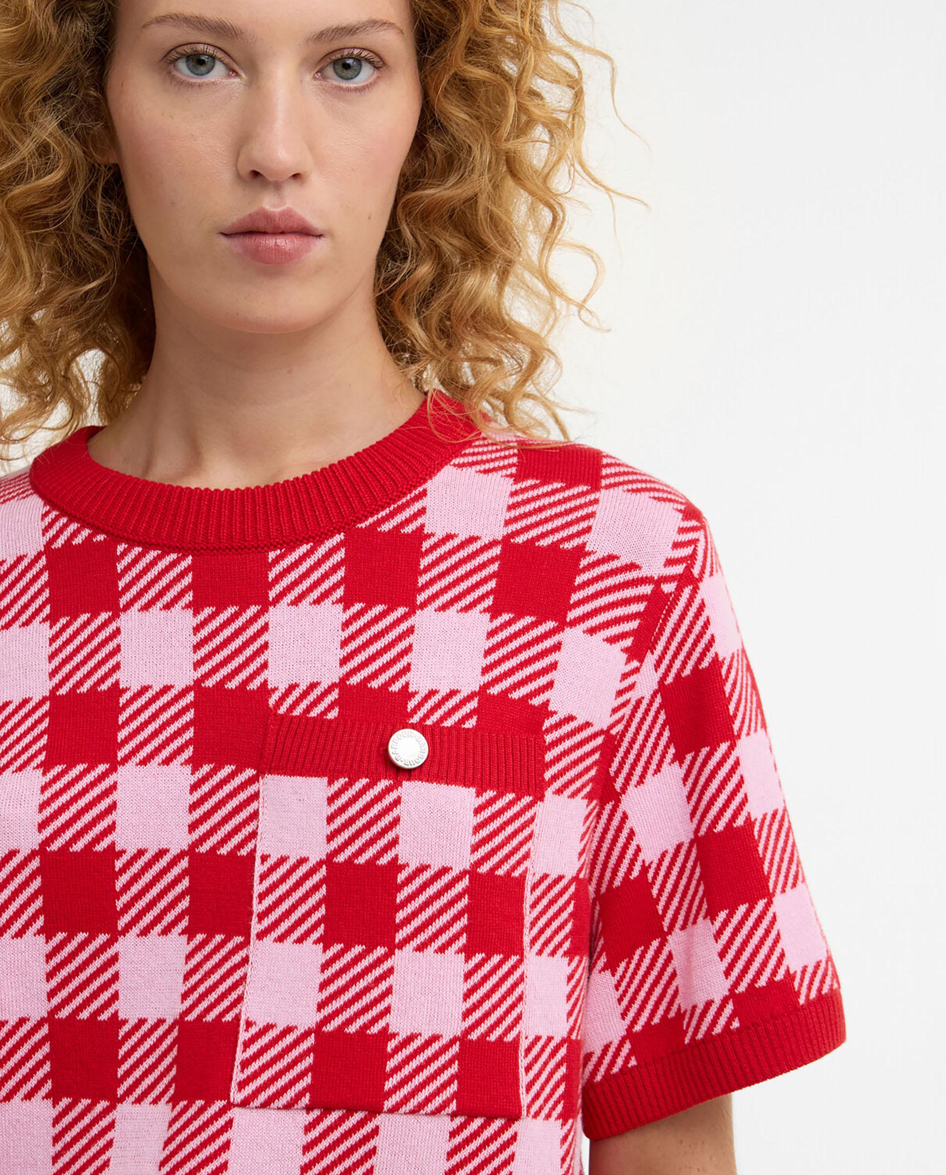 Jersey de mujer con ribetes acanalados y un bolsillo de parche - Barbour - Rojo / Blanco Rojo / Blanco-4
