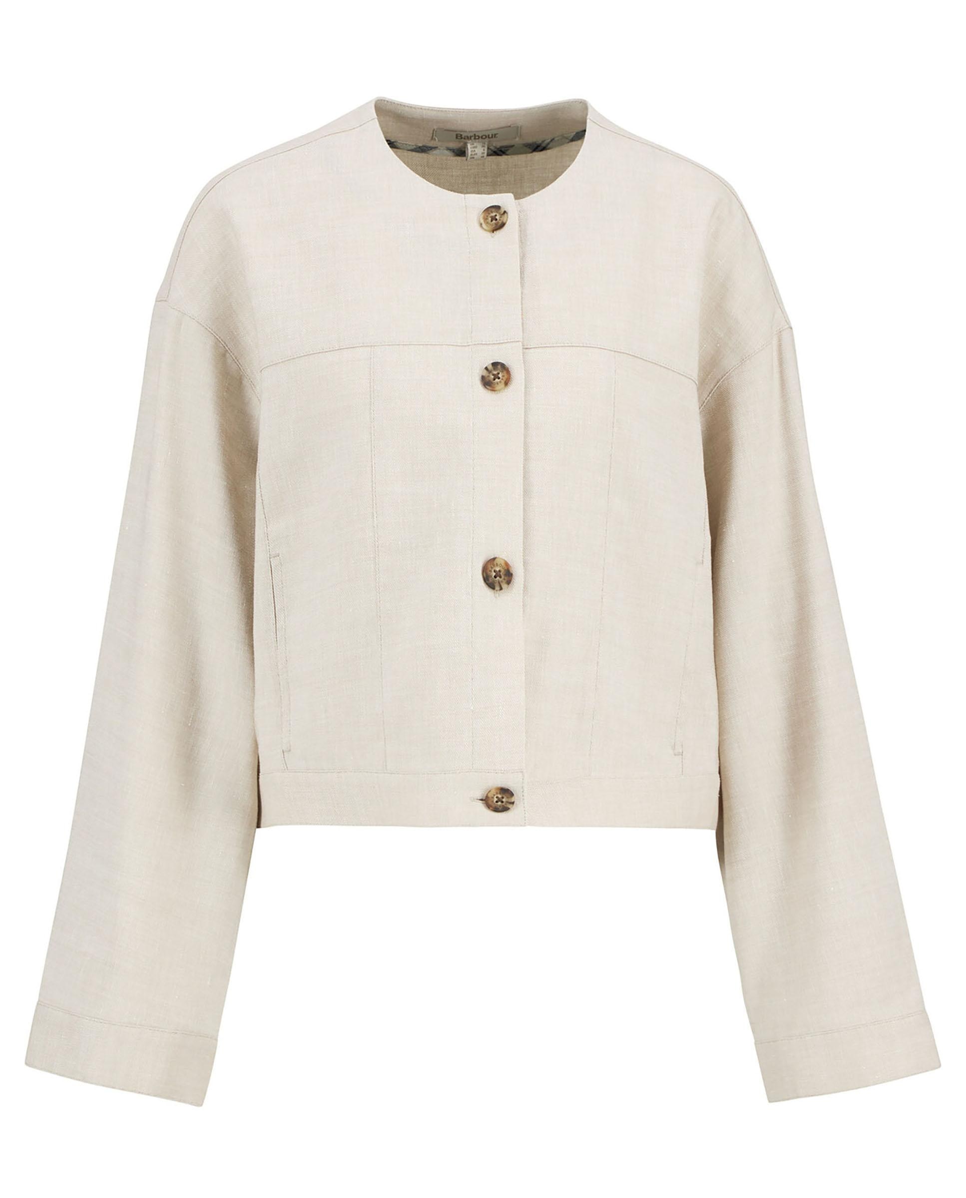 Sobrecamisa de mujer de corte holgado sin cuello y cierre de botones - Barbour - Maquillaje Maquillaje-7