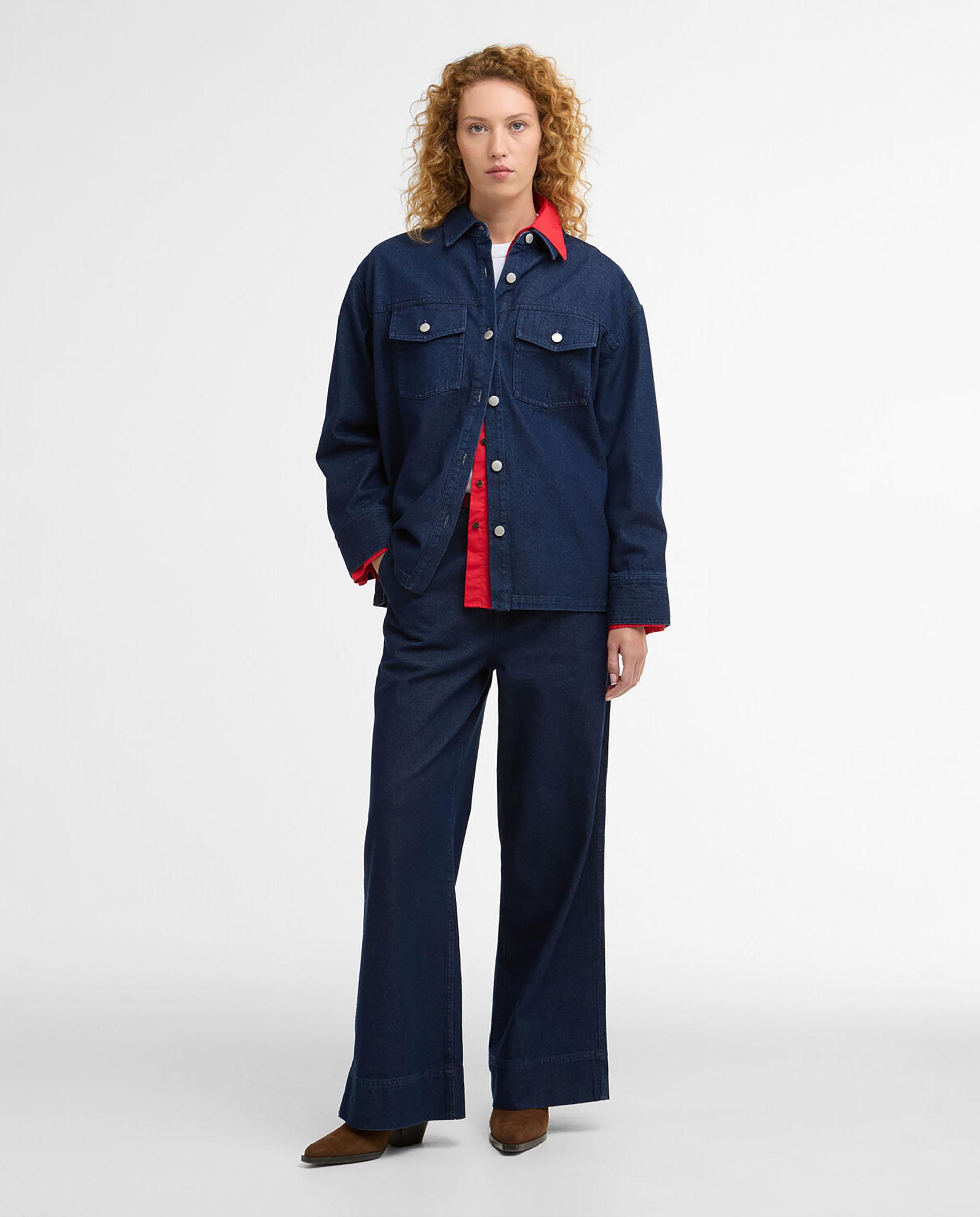 Camisa de mujer vaquera de manga larga con bolsillo - Barbour - Azul denim Azul denim-3
