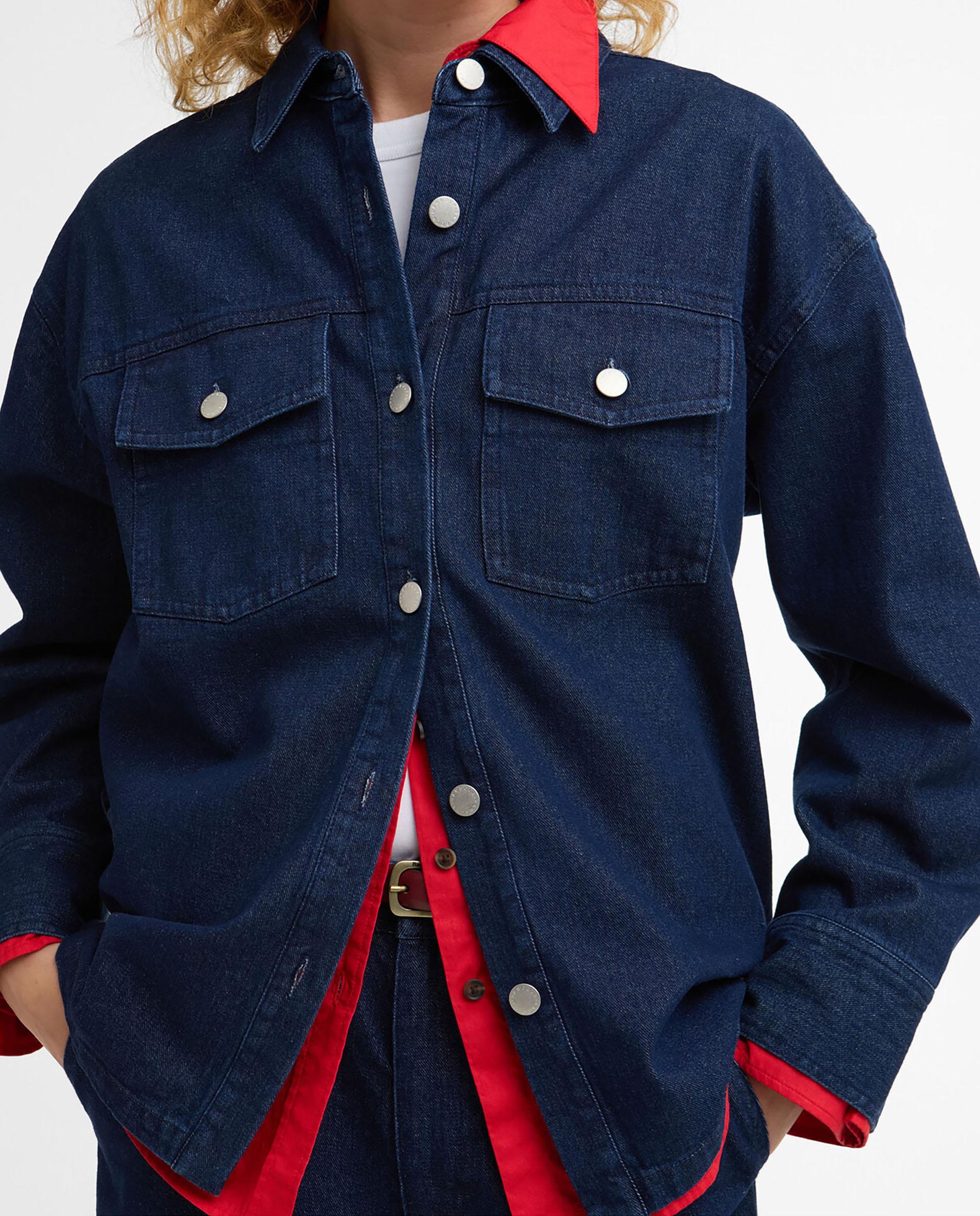 Camisa de mujer vaquera de manga larga con bolsillo - Barbour - Azul denim Azul denim-4