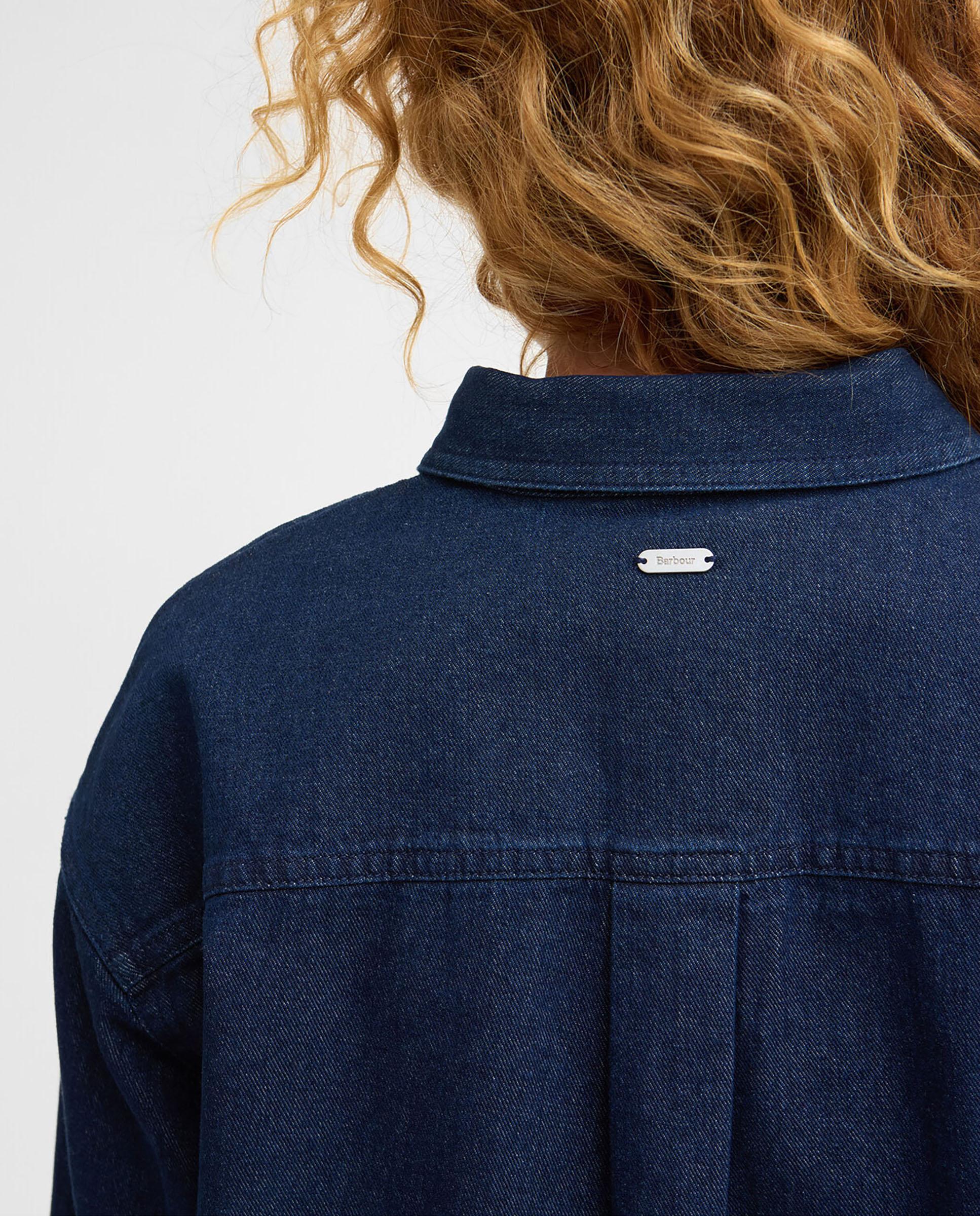 Camisa de mujer vaquera de manga larga con bolsillo - Barbour - Azul denim Azul denim-5