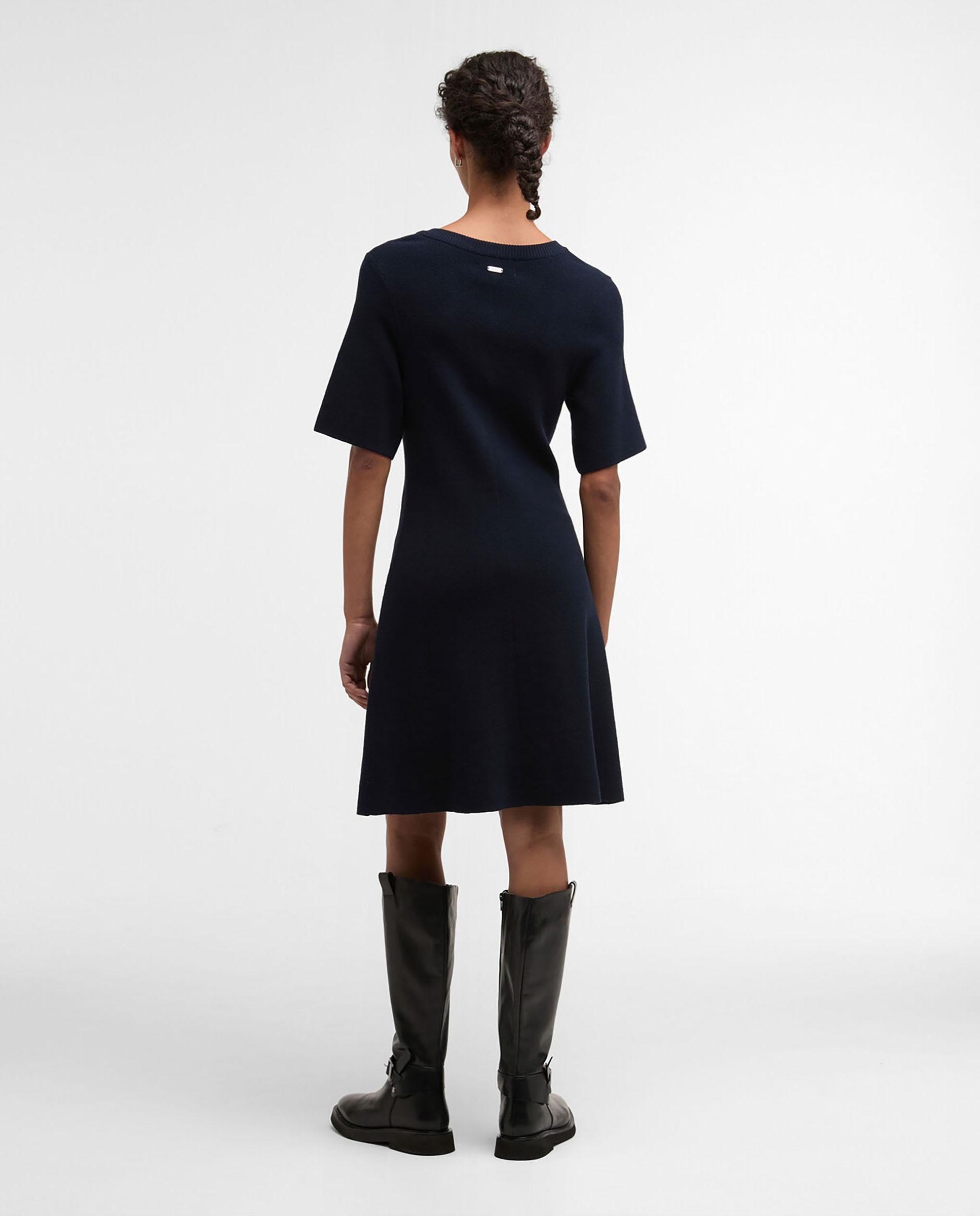 Vestido corto de manga corta y cuello redondo - Barbour - Azul marino Azul marino-2