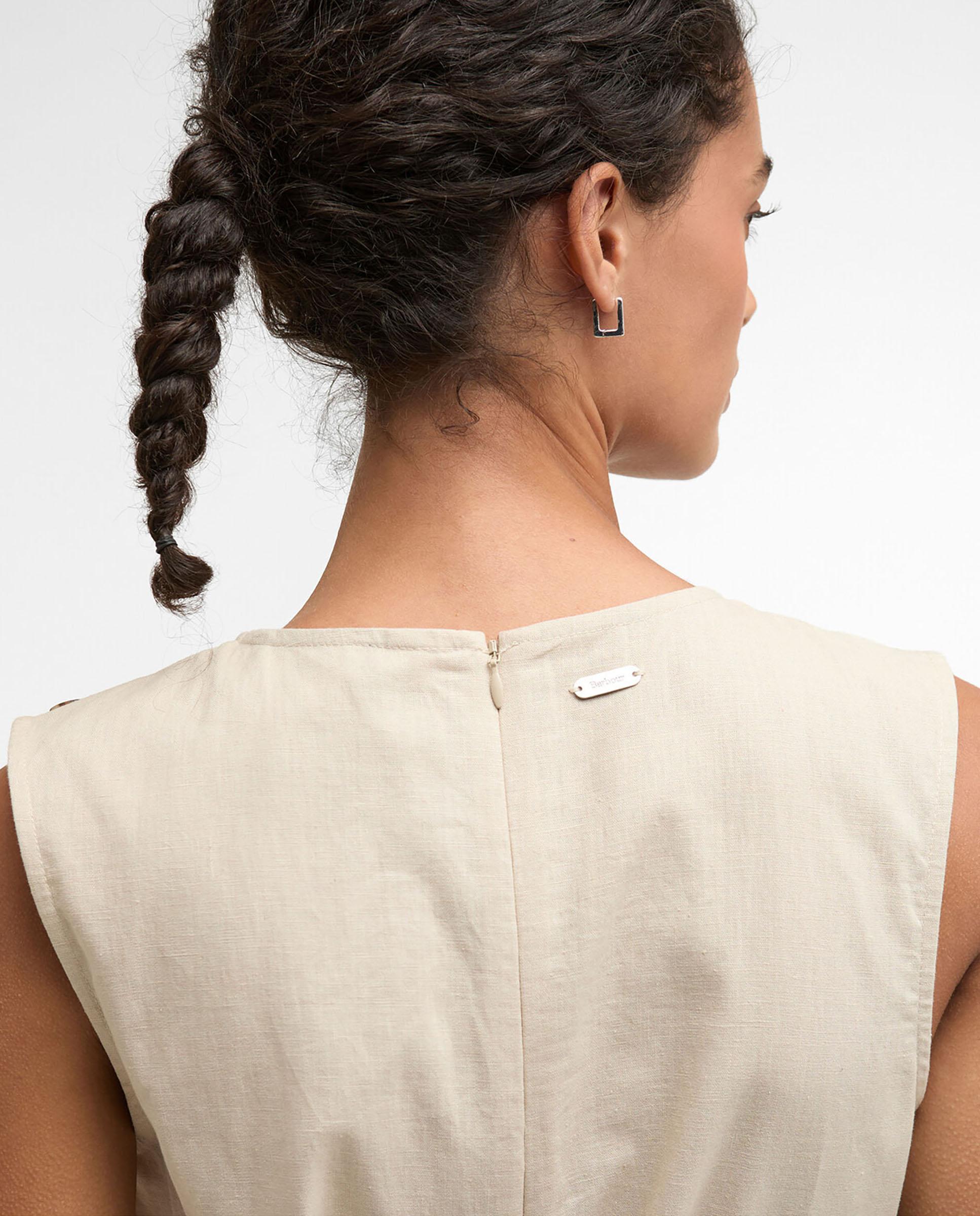 Mono de mujer liso de tirantes y pantalón de corte recto fluido - Barbour - Beige Beige-7