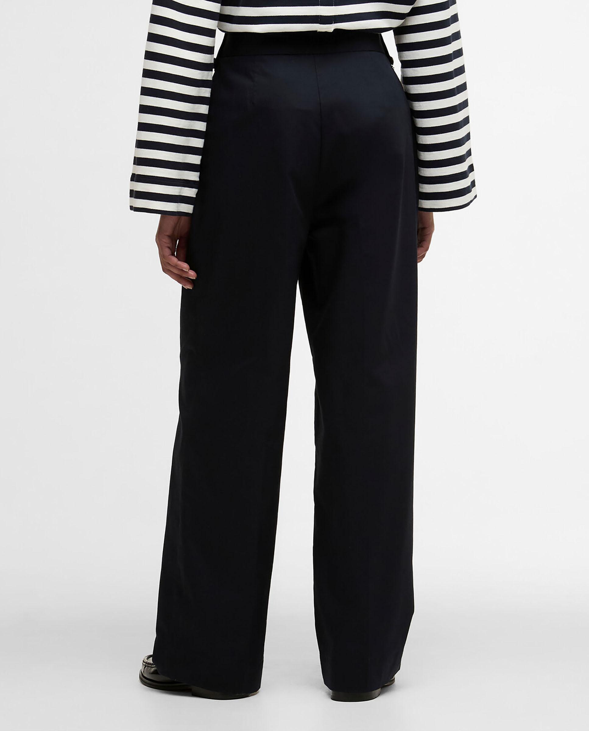 Pantalones anchos de mujer con bolsillos laterales y trabillas con botón - Barbour - Azul marino Azul marino-2