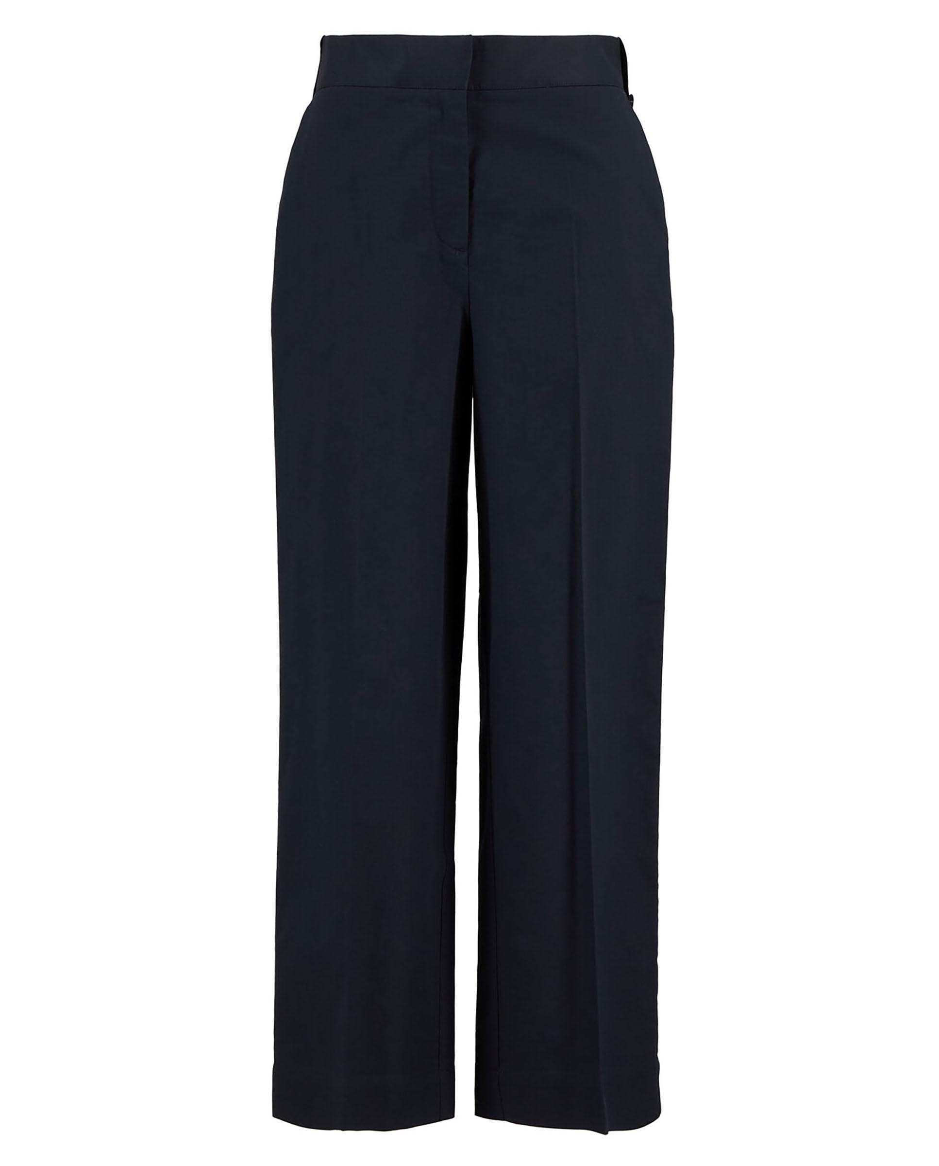 Pantalones anchos de mujer con bolsillos laterales y trabillas con botón - Barbour - Azul marino Azul marino-5