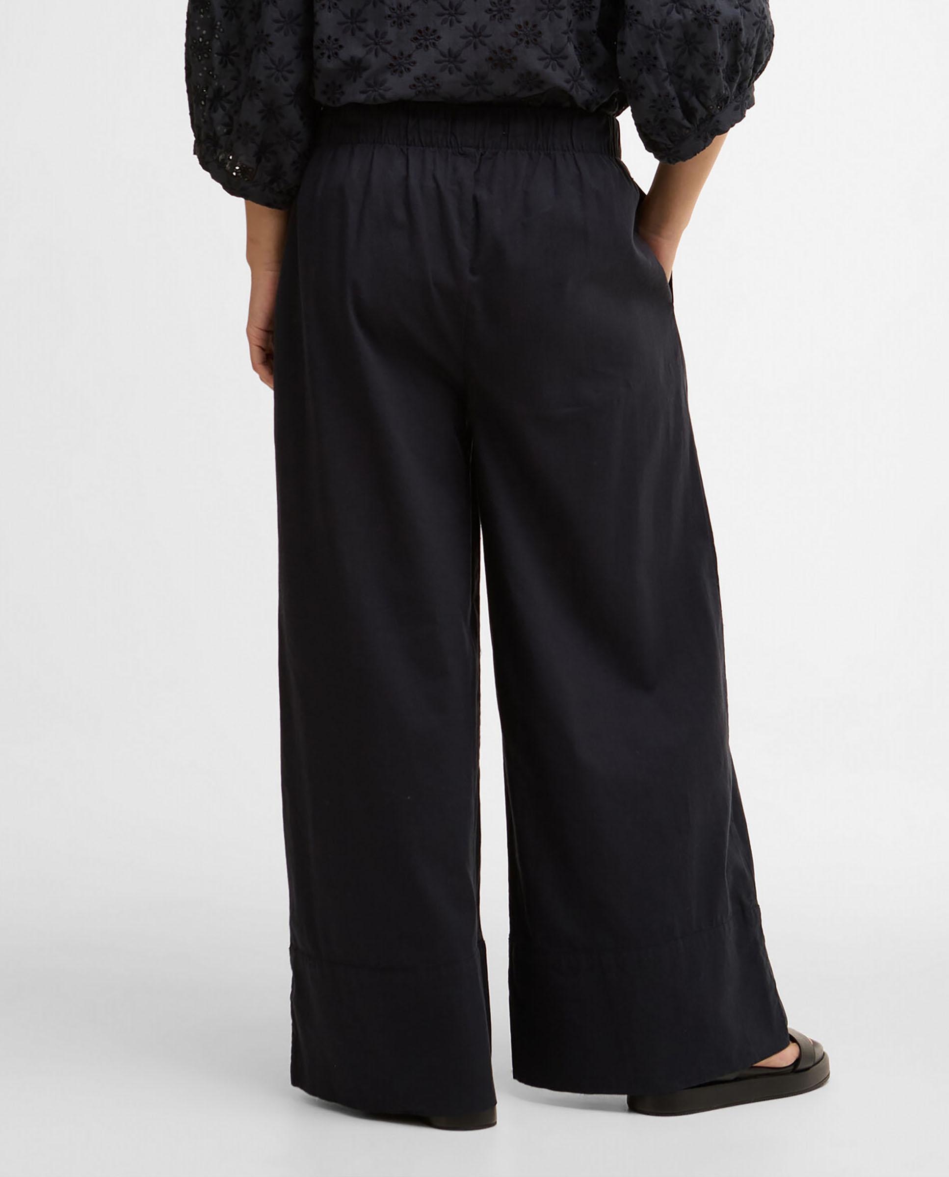 Pantalones anchos de mujer con cintura elástica y ajuste de cordón - Barbour - Azul marino Azul marino-2