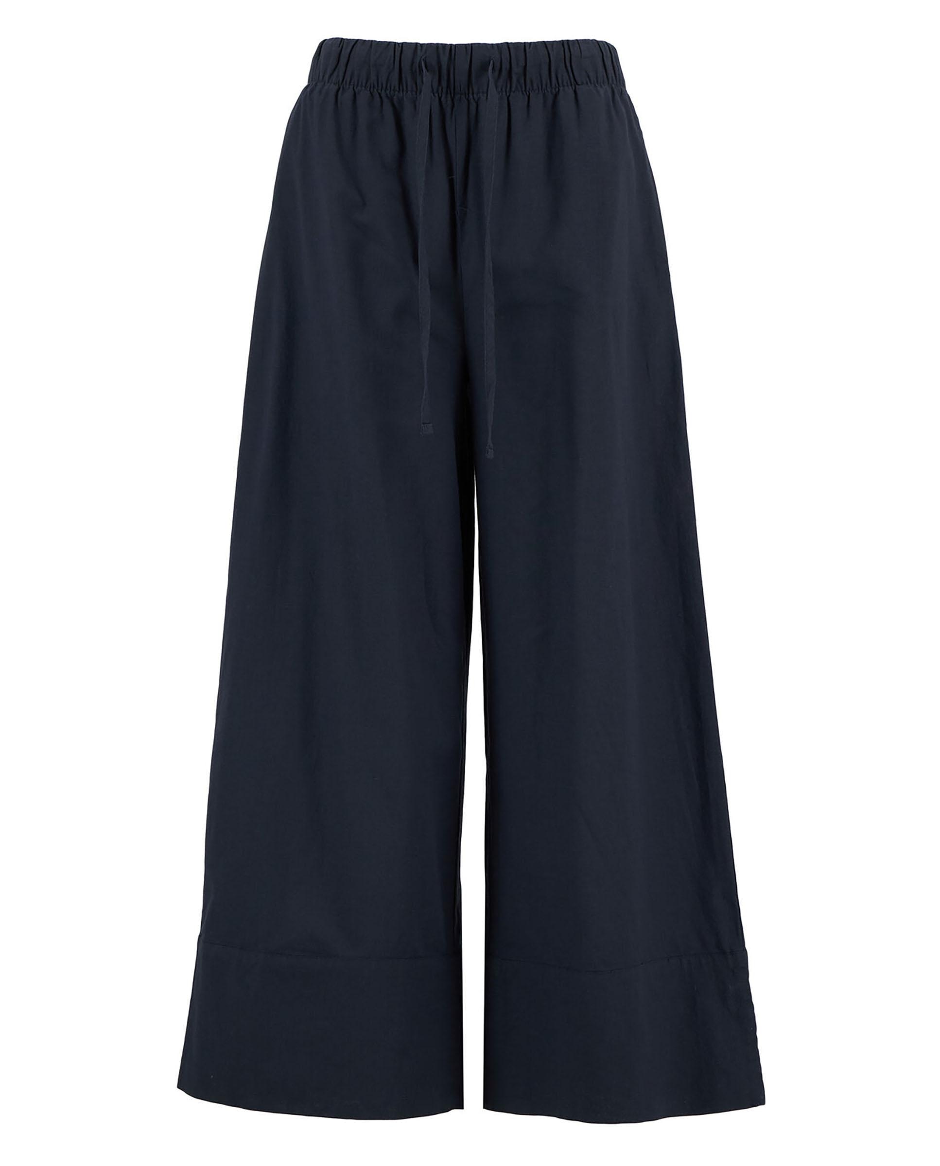 Pantalones anchos de mujer con cintura elástica y ajuste de cordón - Barbour - Azul marino Azul marino-6