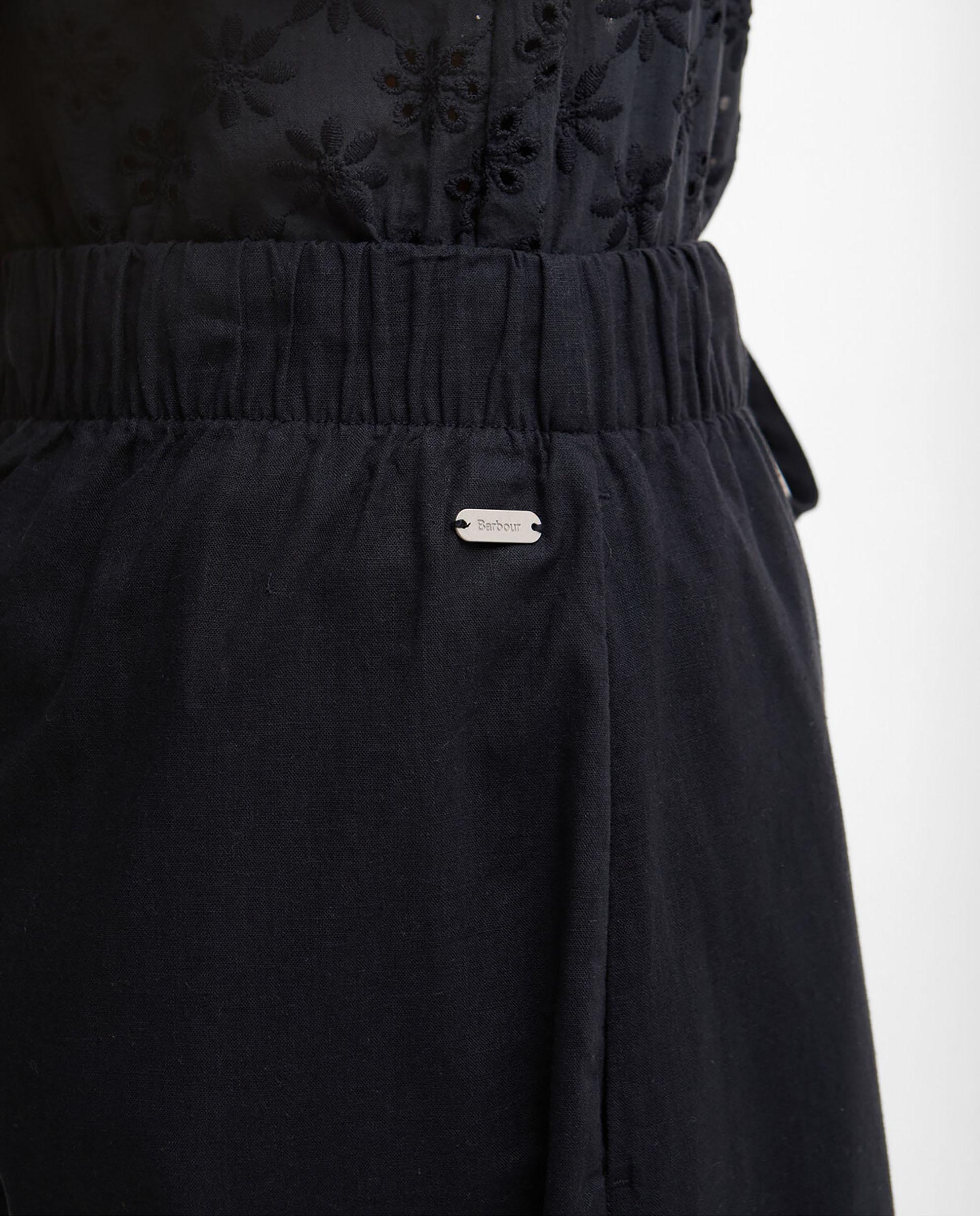 Pantalones anchos de mujer con cintura elástica y ajuste de cordón - Barbour - Azul marino Azul marino-4