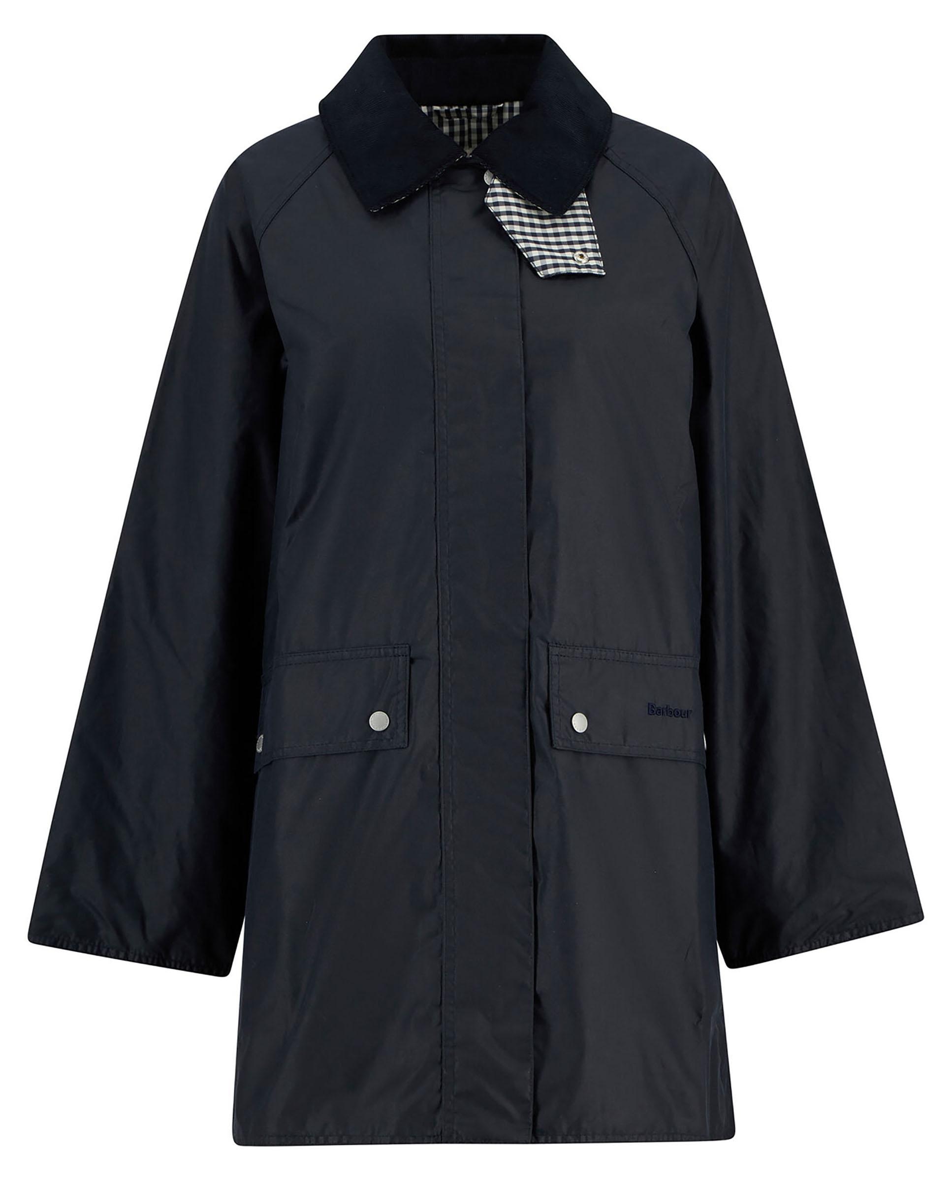 Parca de mujer con bolsillos tipo fuelle y solapa abotonada - Barbour - Negro Negro-7