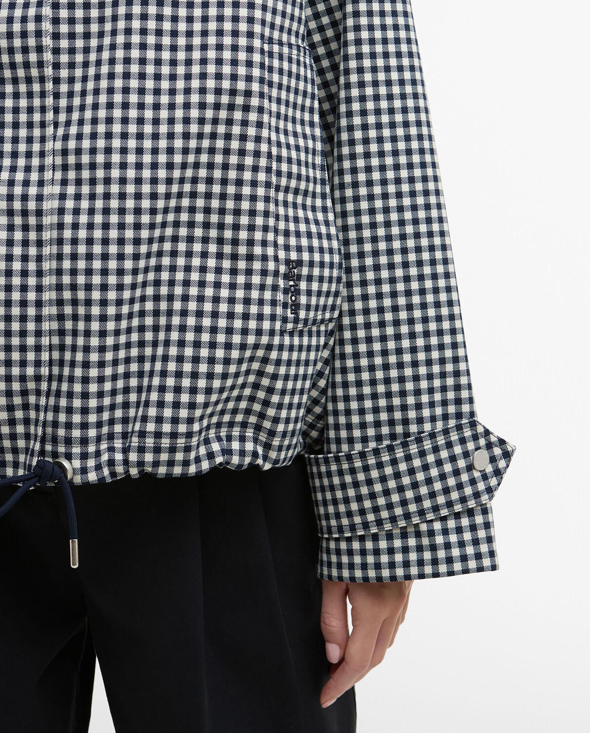 Chaqueta de mujer con cuello alto oversize y cordones ajustables en el cuello y el dobladillo - Barbour - Azul/Blanco Azul/Blanco-5