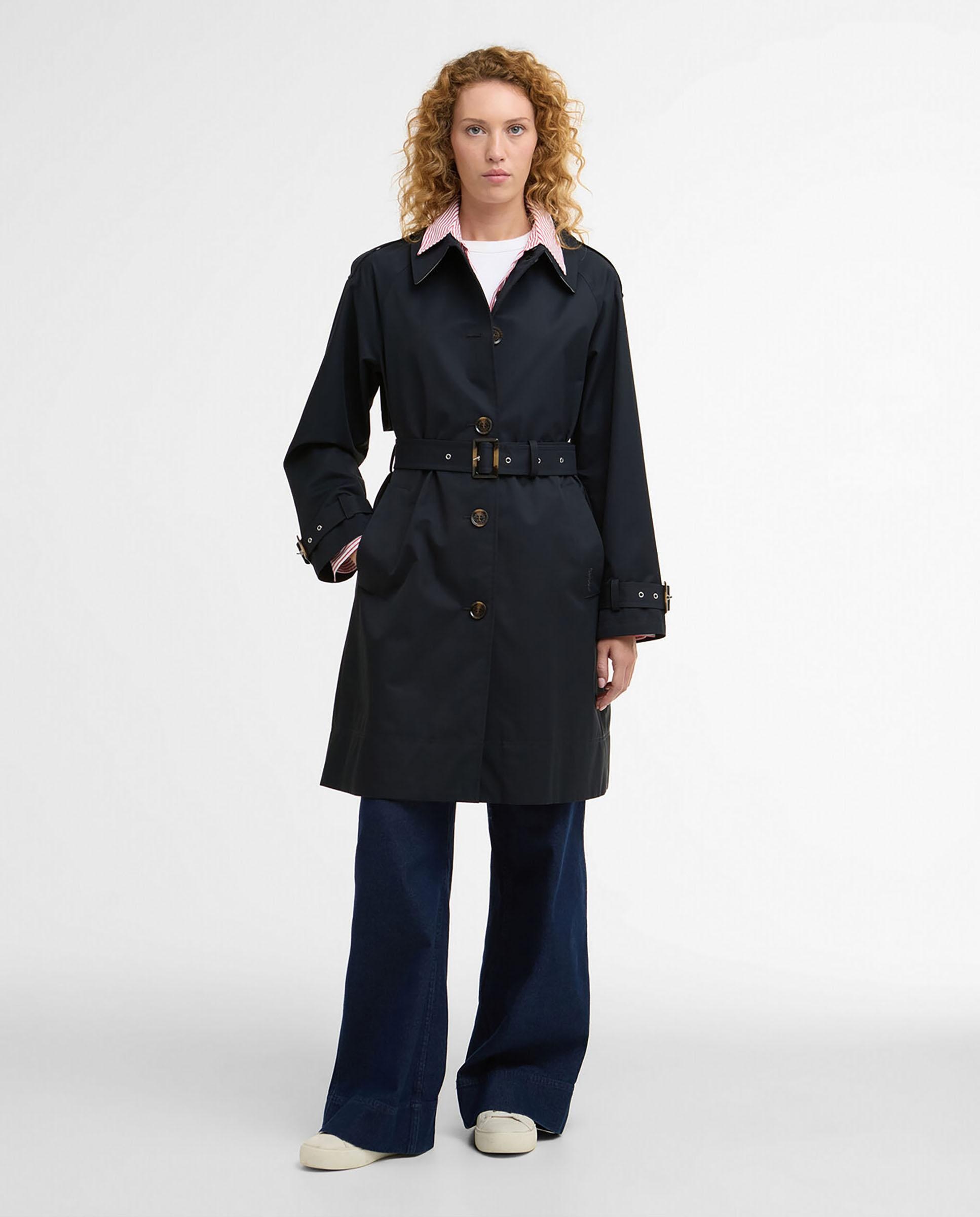 Gabardina de mujer con cierre de botón y cinturón ancho - Barbour - Azul marino Azul marino-1