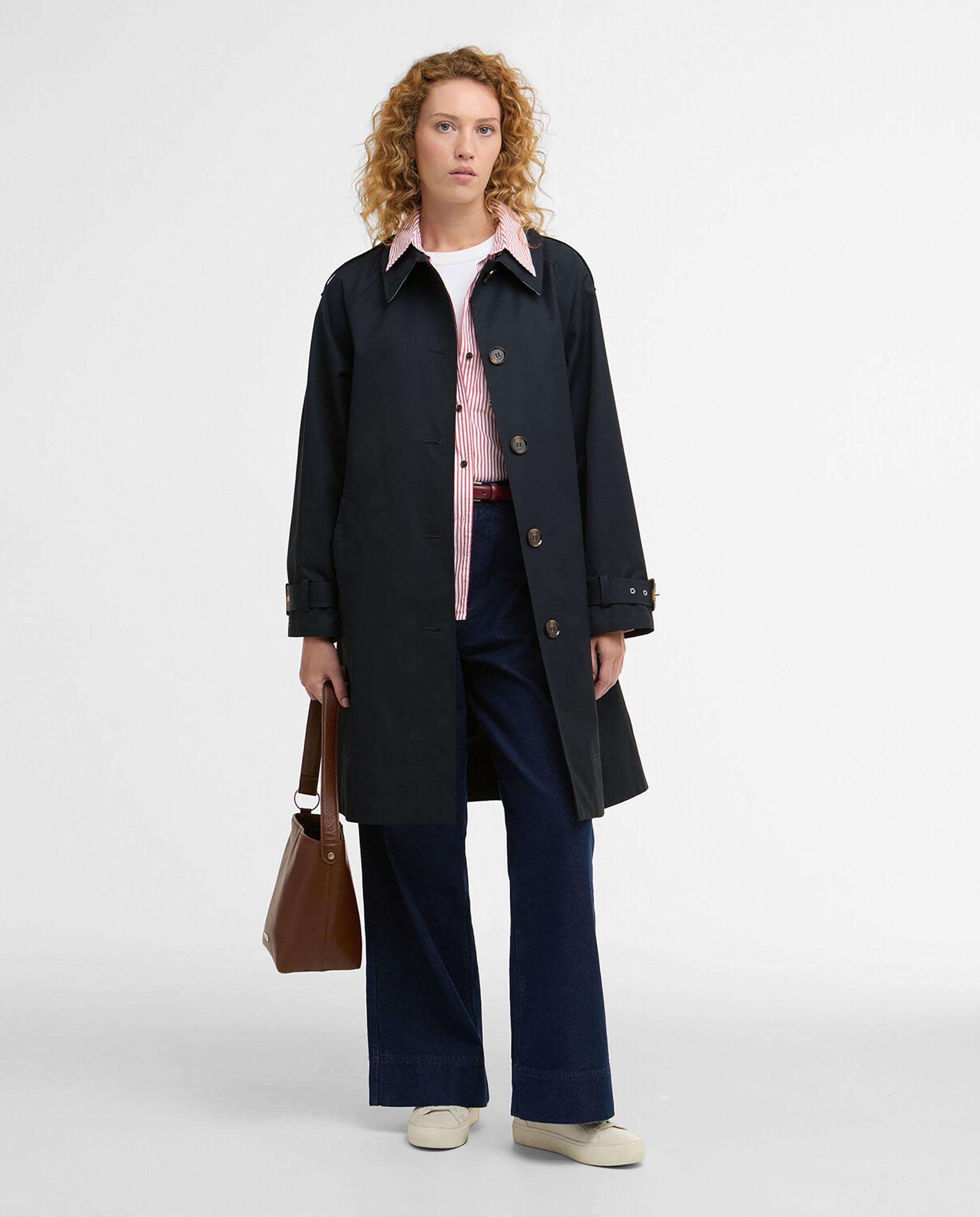 Gabardina de mujer con cierre de botón y cinturón ancho - Barbour - Azul marino Azul marino-3