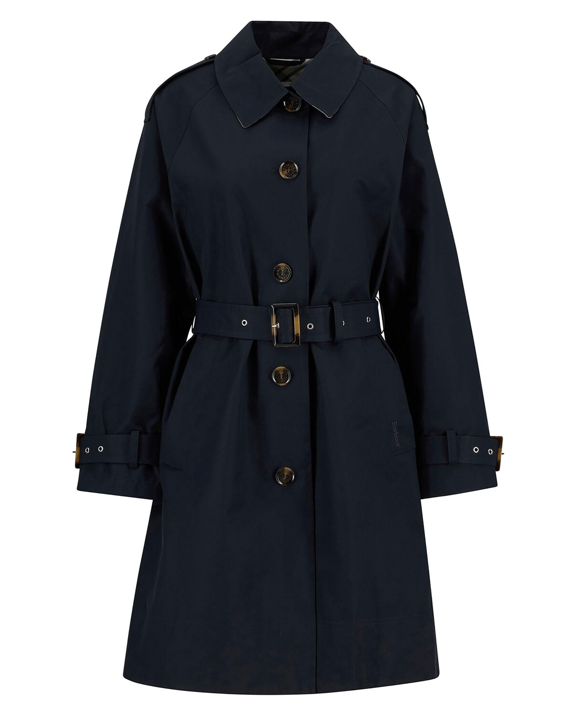 Gabardina de mujer con cierre de botón y cinturón ancho - Barbour - Azul marino Azul marino-7