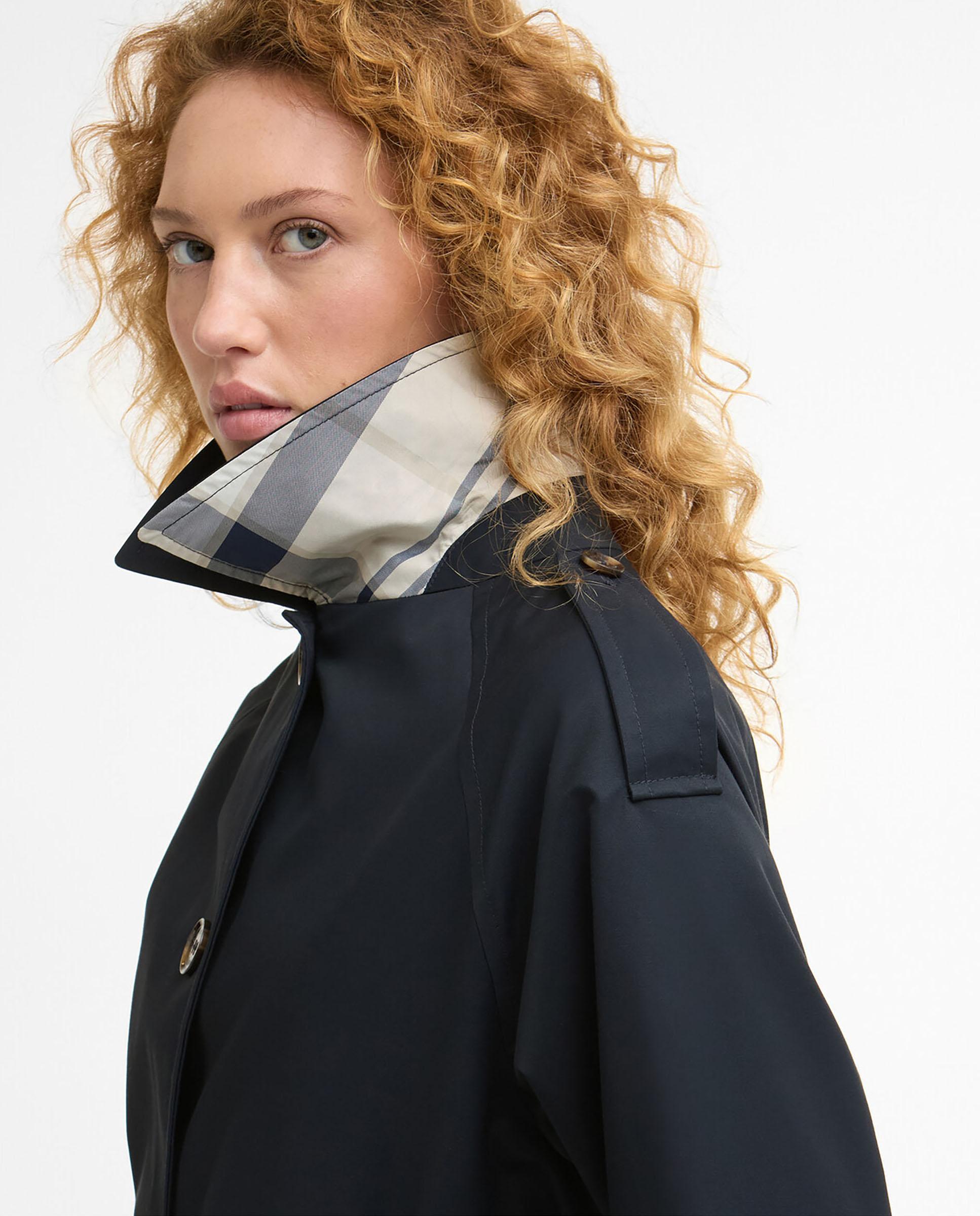 Gabardina de mujer con cierre de botón y cinturón ancho - Barbour - Azul marino Azul marino-4