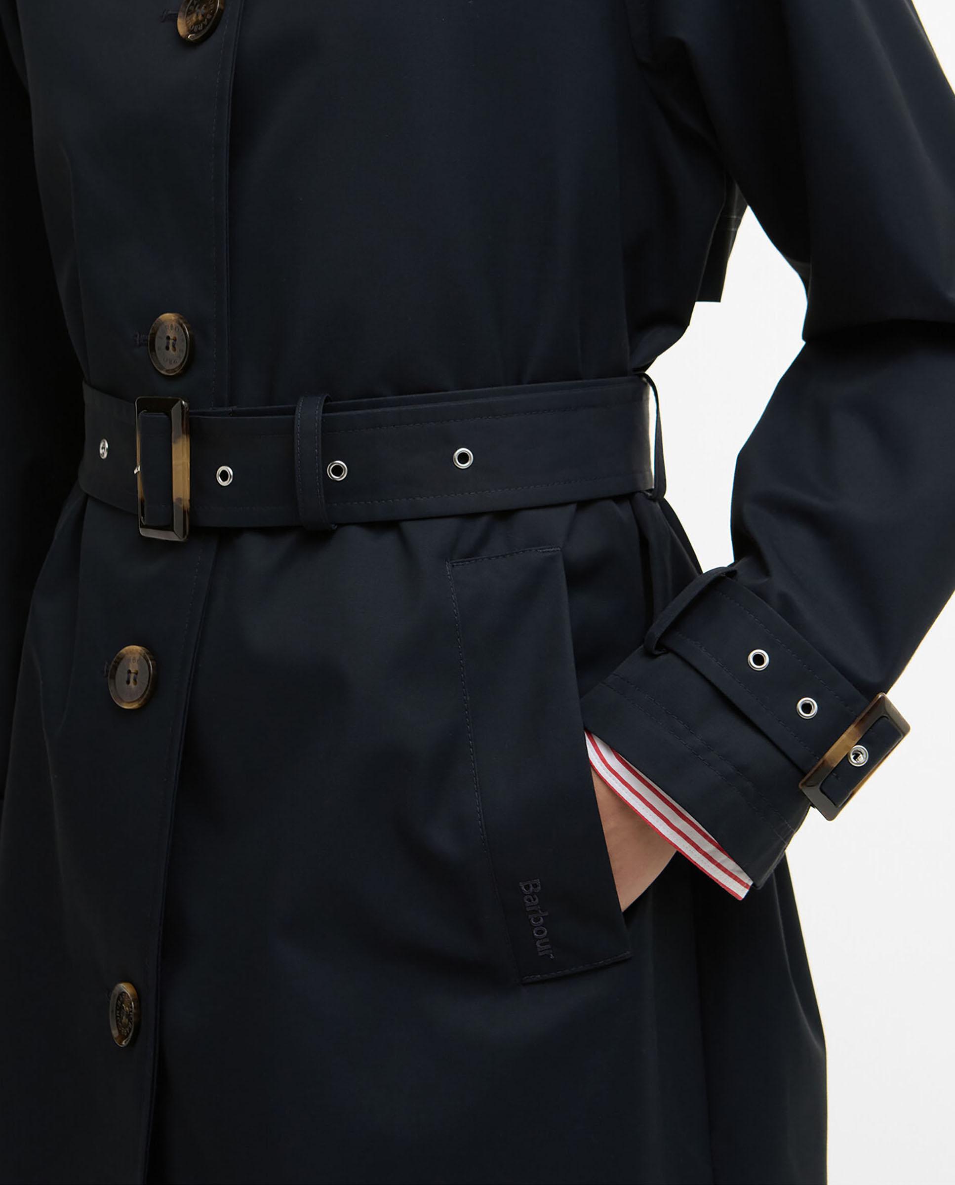 Gabardina de mujer con cierre de botón y cinturón ancho - Barbour - Azul marino Azul marino-5