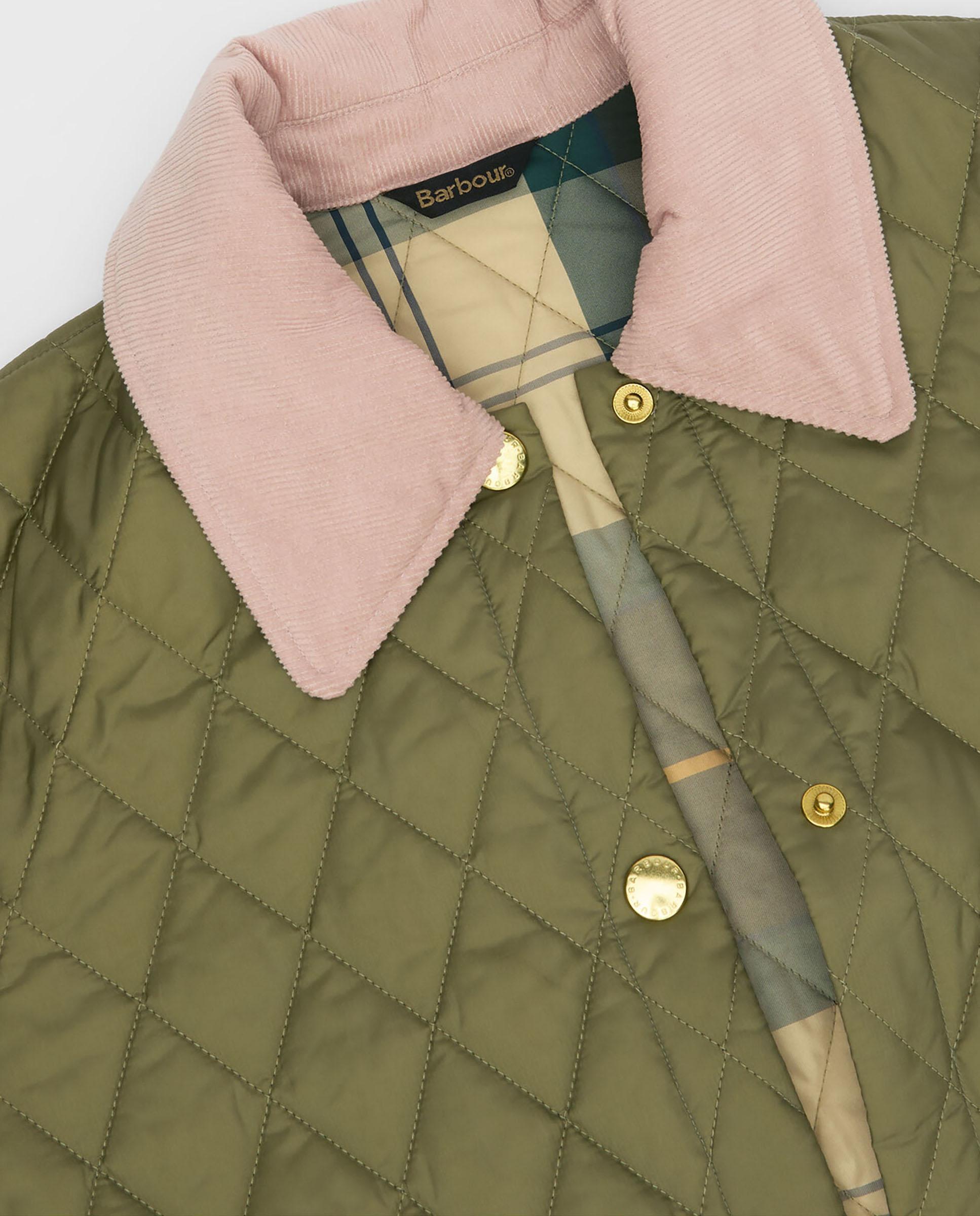 Abrigo acolchado de mujer con bolsillos de parche y cierre frontal con botones - Barbour - Verde Oliva Verde Oliva-6