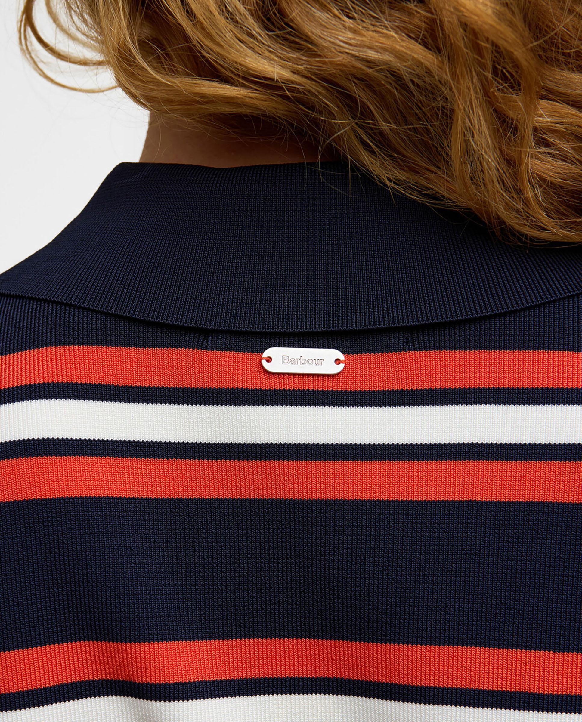 Polo de mujer con diseño de rayas y cuello camisa - Barbour - Azul marino Azul marino-4