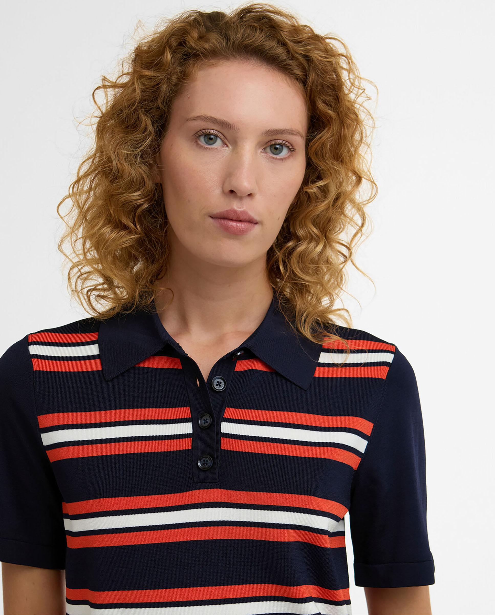 Polo de mujer con diseño de rayas y cuello camisa - Barbour - Azul marino Azul marino-5