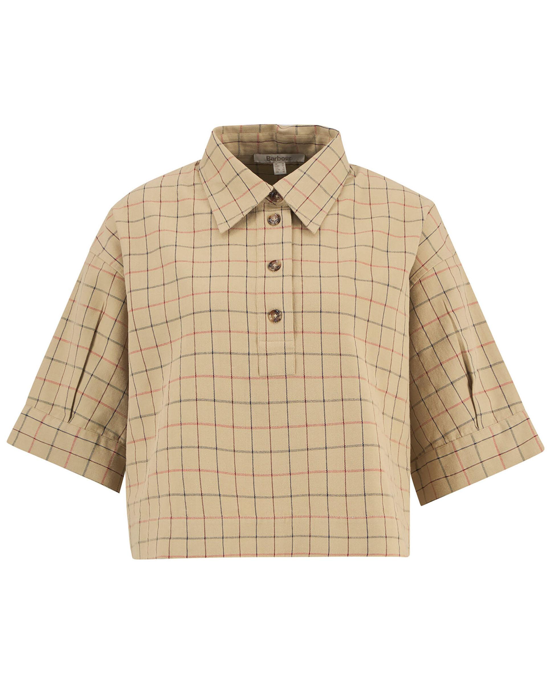 Camisa de mujer de manga corta y diseño de cuadros - Barbour - Beige Beige-7