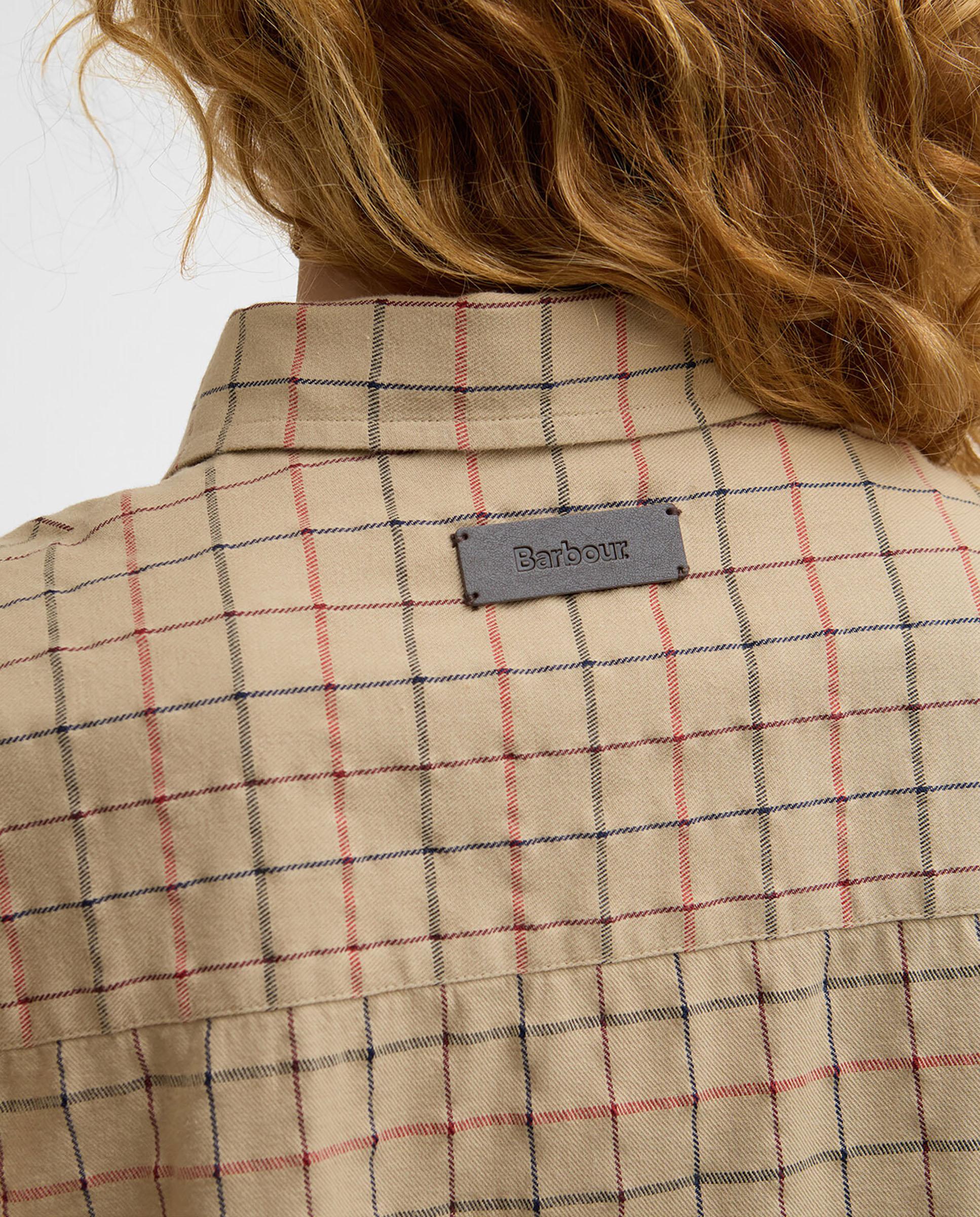 Camisa de mujer de manga corta y diseño de cuadros - Barbour - Beige Beige-4