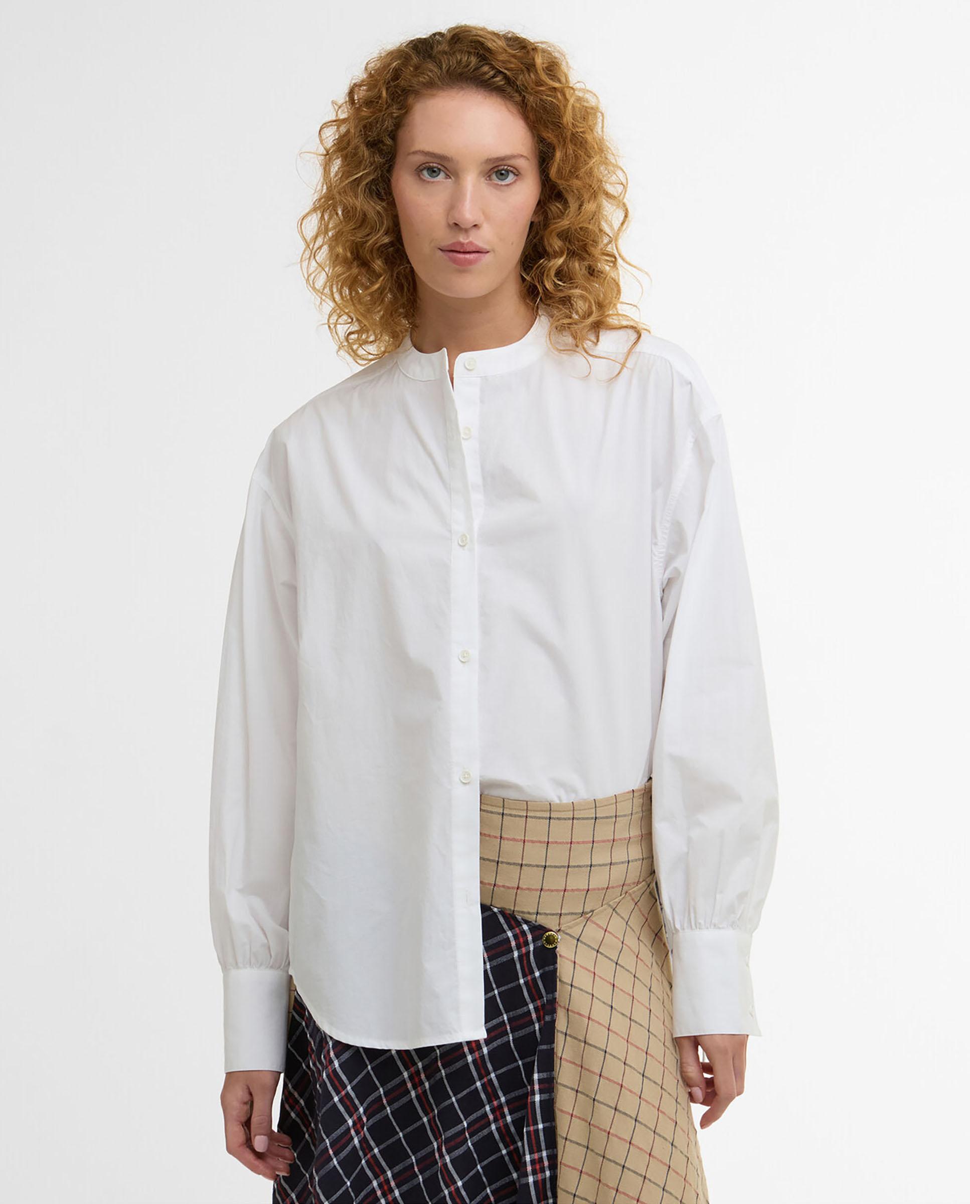 Camisa de mujer de corte recto y manga larga - Barbour - Blanco Blanco-1