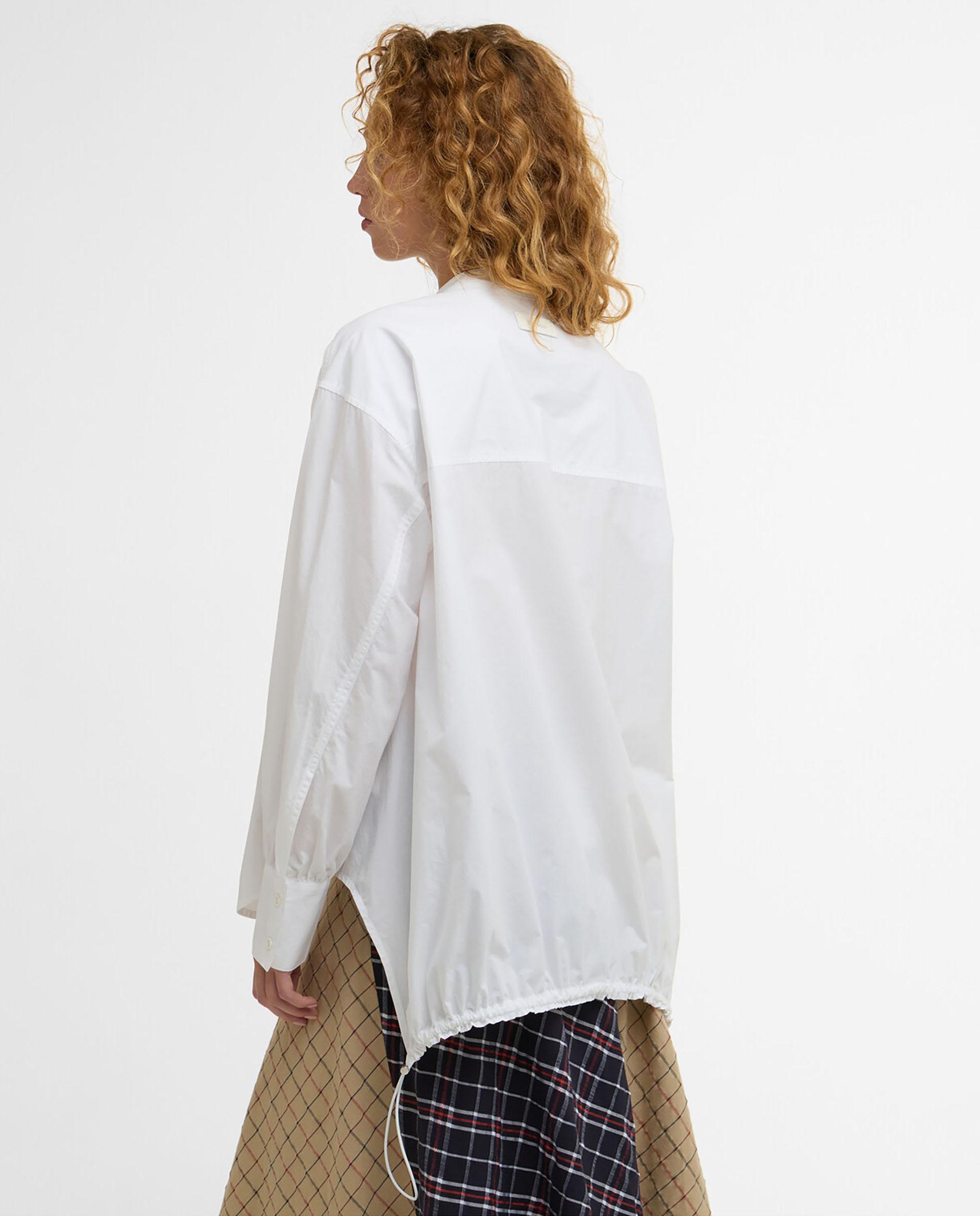 Camisa de mujer de corte recto y manga larga - Barbour - Blanco Blanco-2