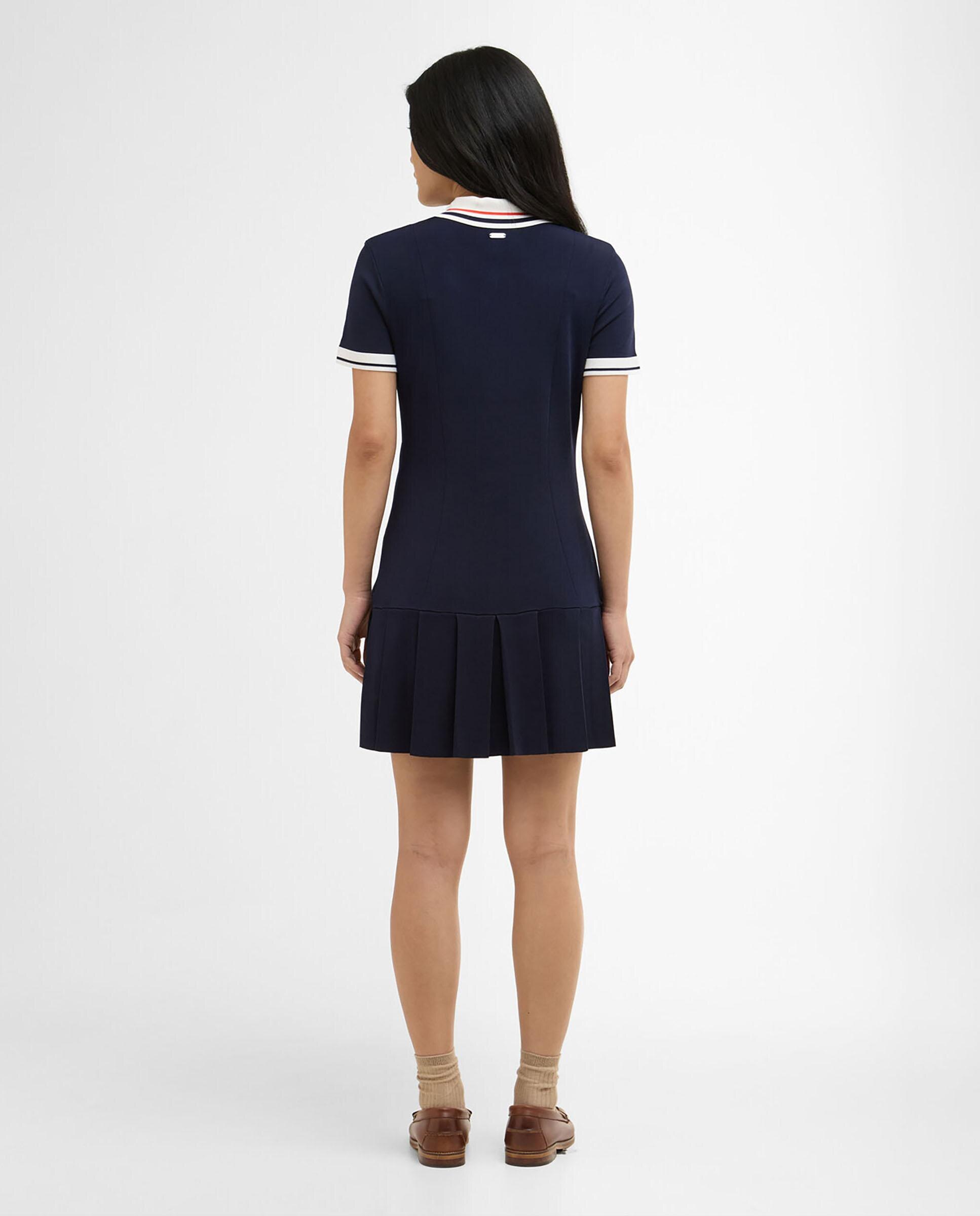 Vestido corto de manga corta y cuello camisa - Barbour - Azul marino Azul marino-2