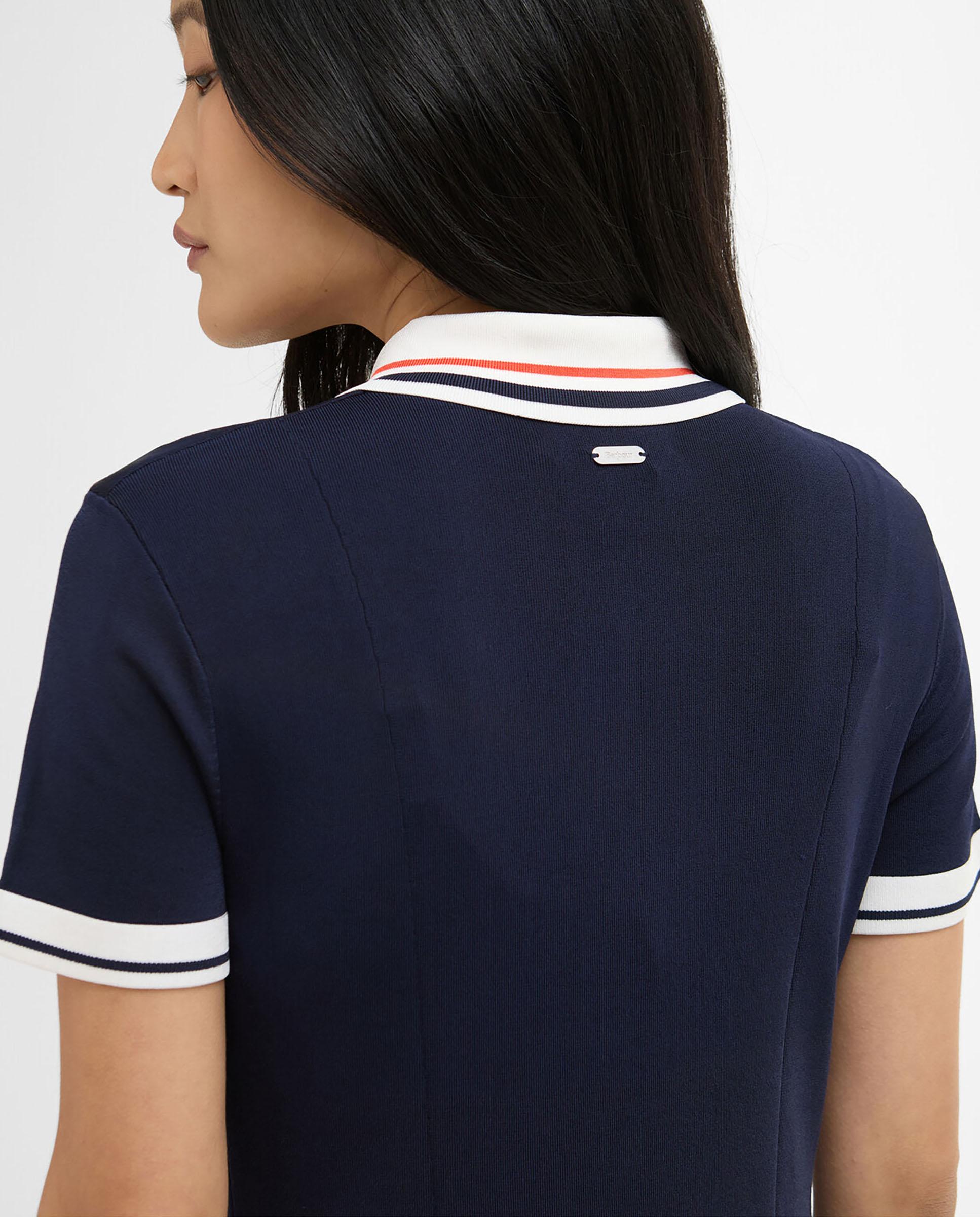 Vestido corto de manga corta y cuello camisa - Barbour - Azul marino Azul marino-5