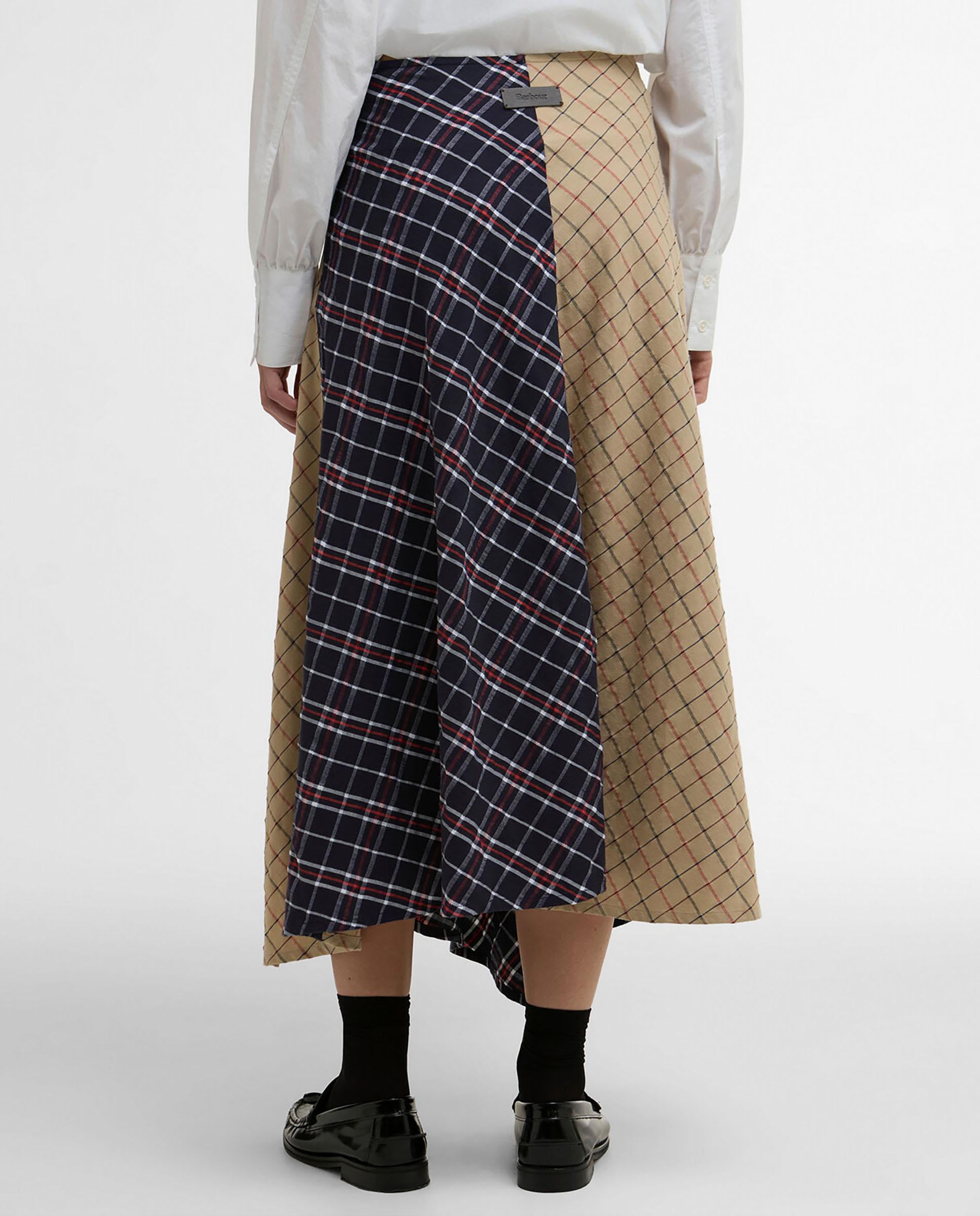 Falda midi de corte asimétrico y estampado geométrico - Barbour - Multicolor Multicolor-2