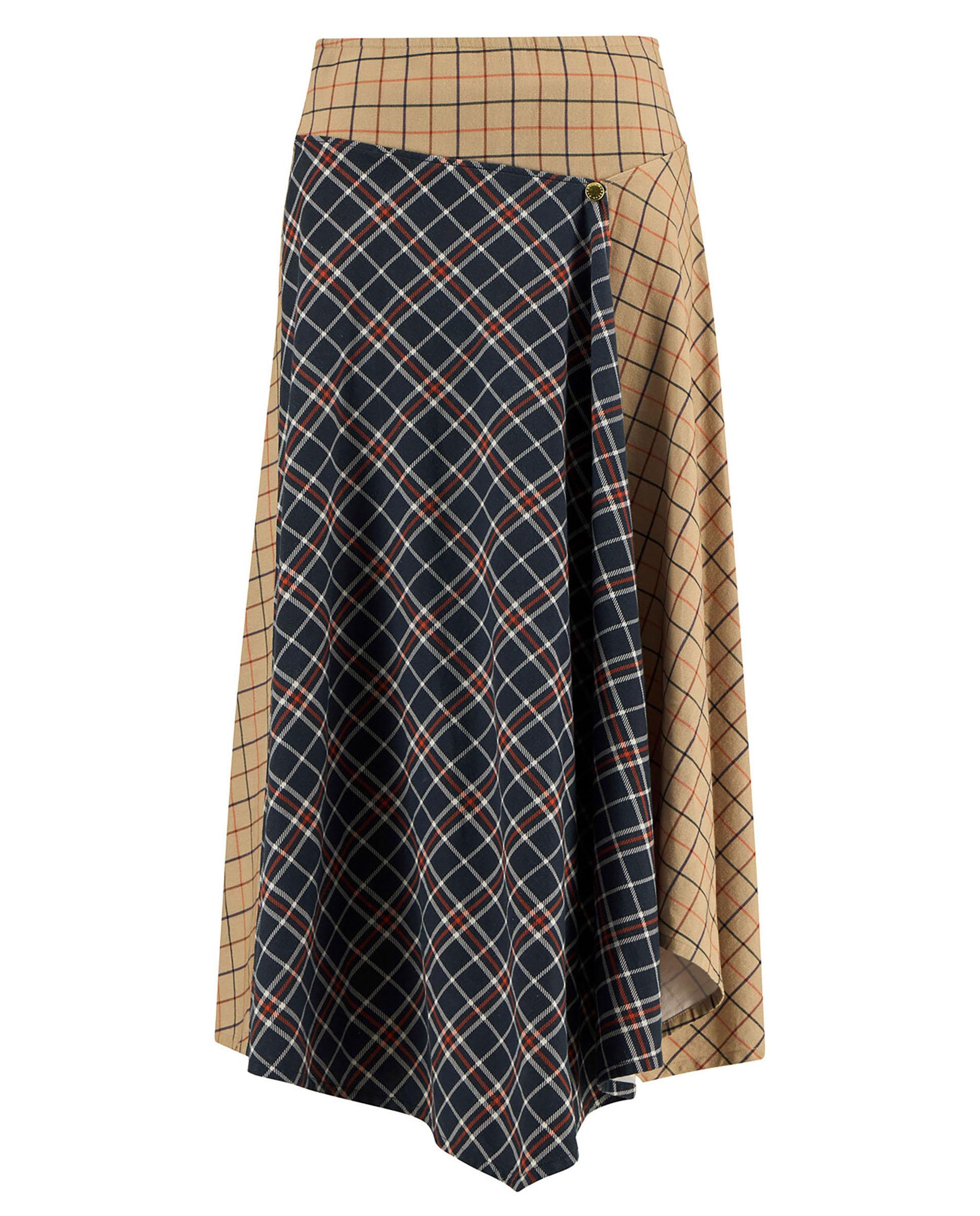 Falda midi de corte asimétrico y estampado geométrico - Barbour - Multicolor Multicolor-7