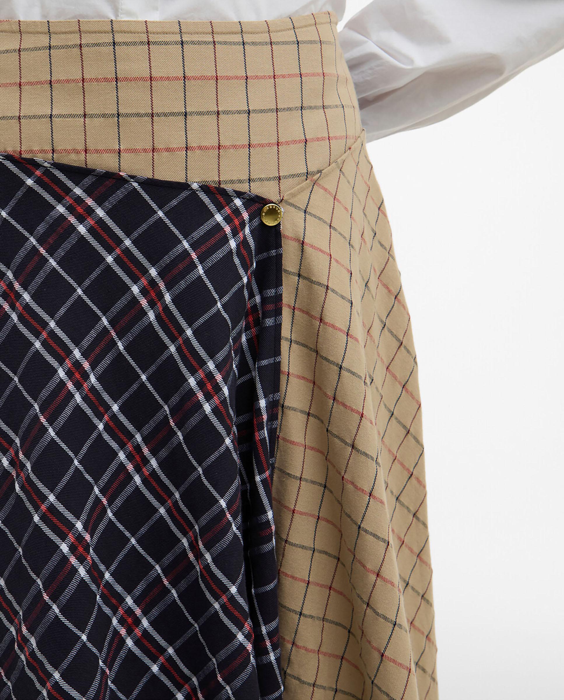 Falda midi de corte asimétrico y estampado geométrico - Barbour - Multicolor Multicolor-4