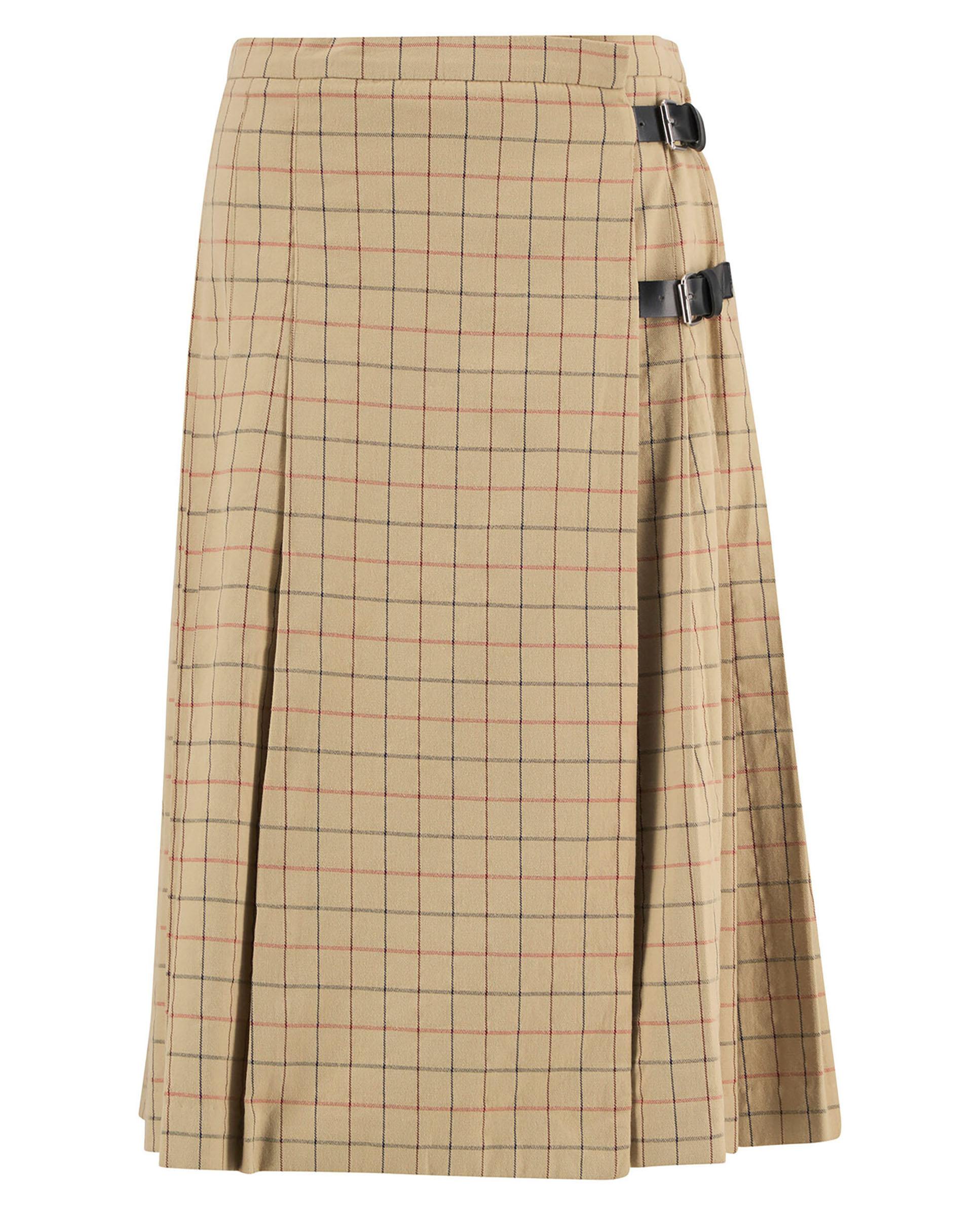 Falda midi con detalle de cierre de hebilla delantero - Barbour - Marrón Marrón-6