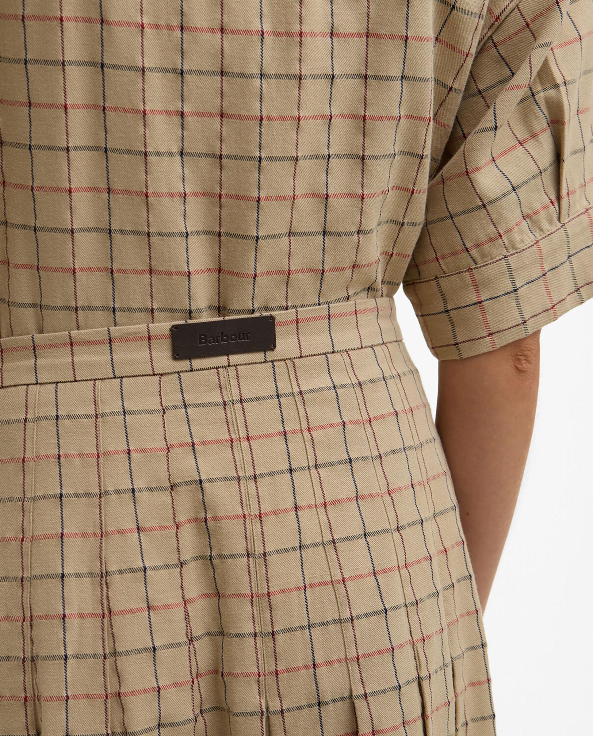 Falda midi con detalle de cierre de hebilla delantero - Barbour - Marrón Marrón-4