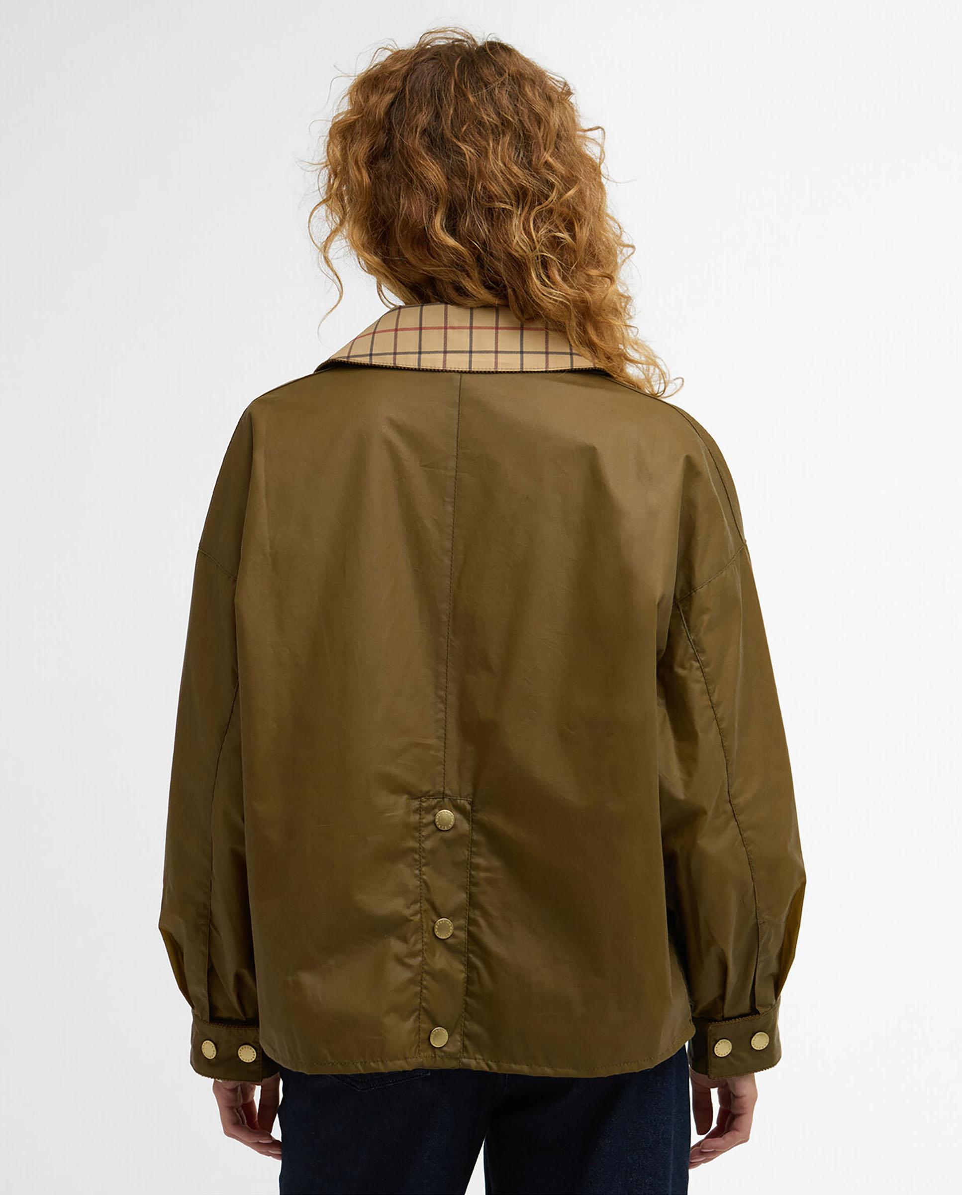 Cazadora Biker de mujer de corte recto cierre de cremallera y bolsillos delanteros - Barbour - Verde Oliva Verde Oliva-2