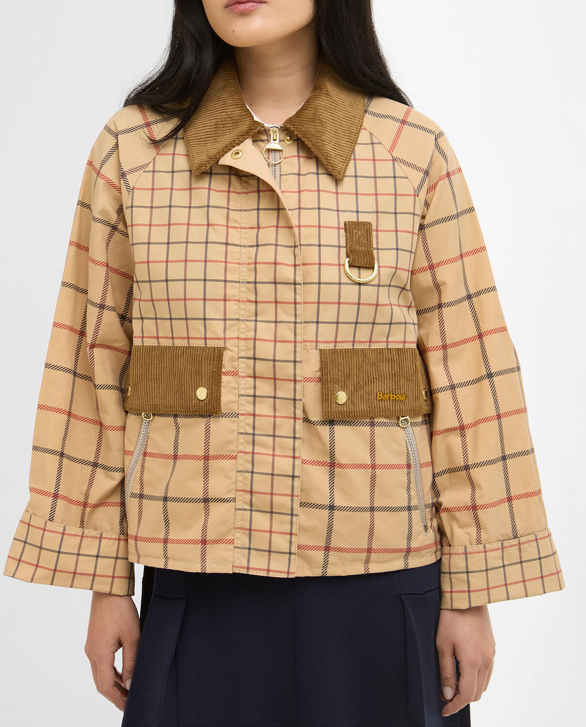Chaqueta de mujer con cierre de cremallera y bolsillos tipo parche delanteros - Barbour - Marrón claro Marrón claro-4