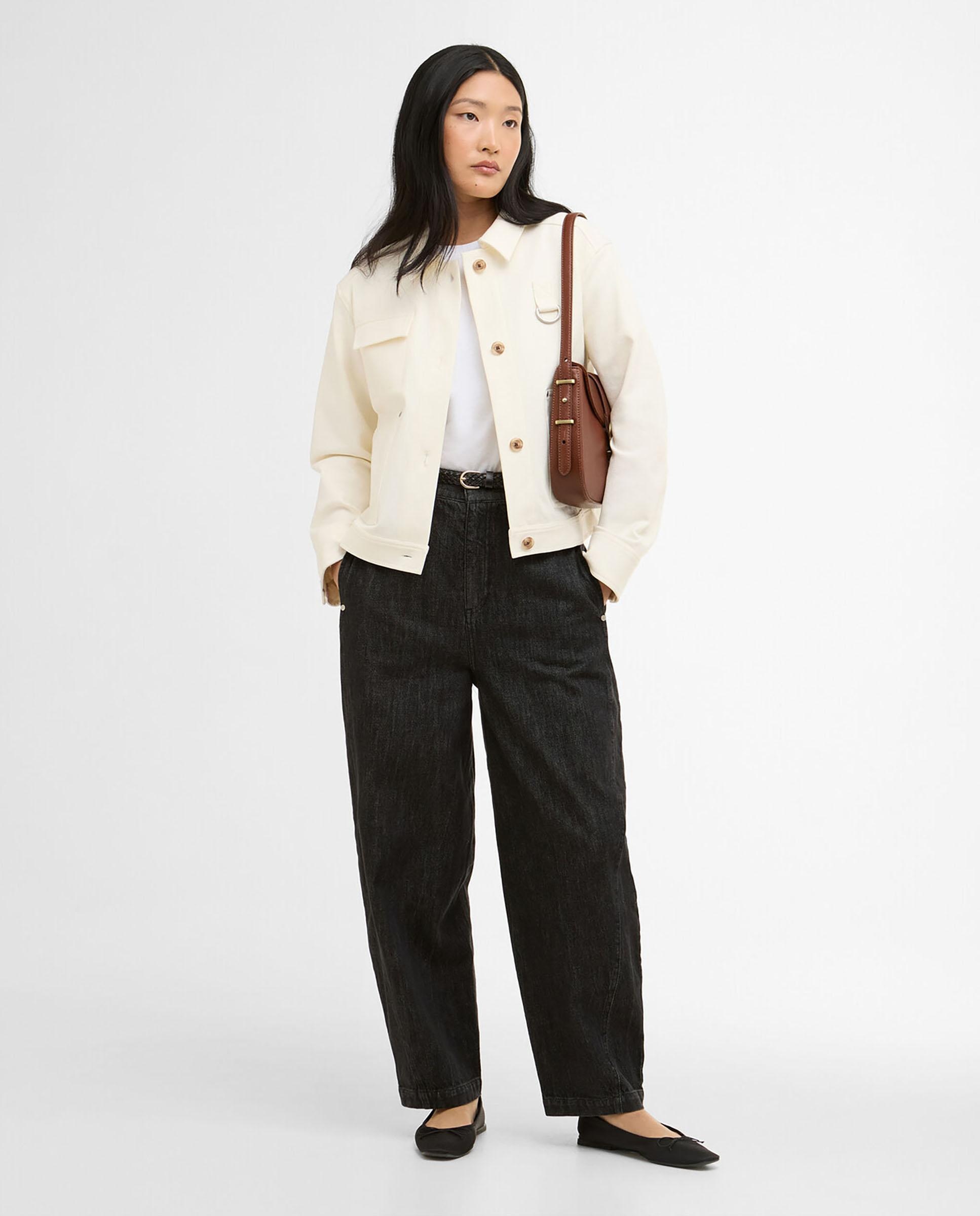 Sobrecamisa de mujer de corte holgado con bolsillos de parche asimétricos - Barbour - Beige Beige-3