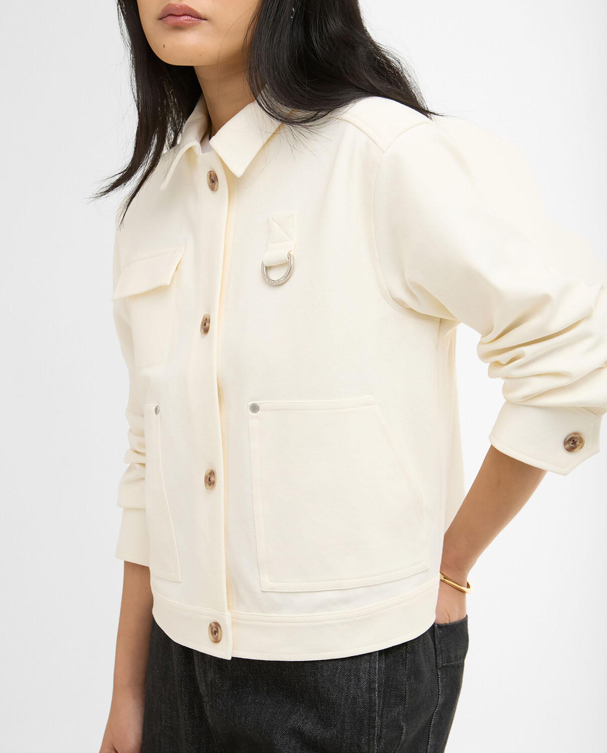 Sobrecamisa de mujer de corte holgado con bolsillos de parche asimétricos - Barbour - Beige Beige-5