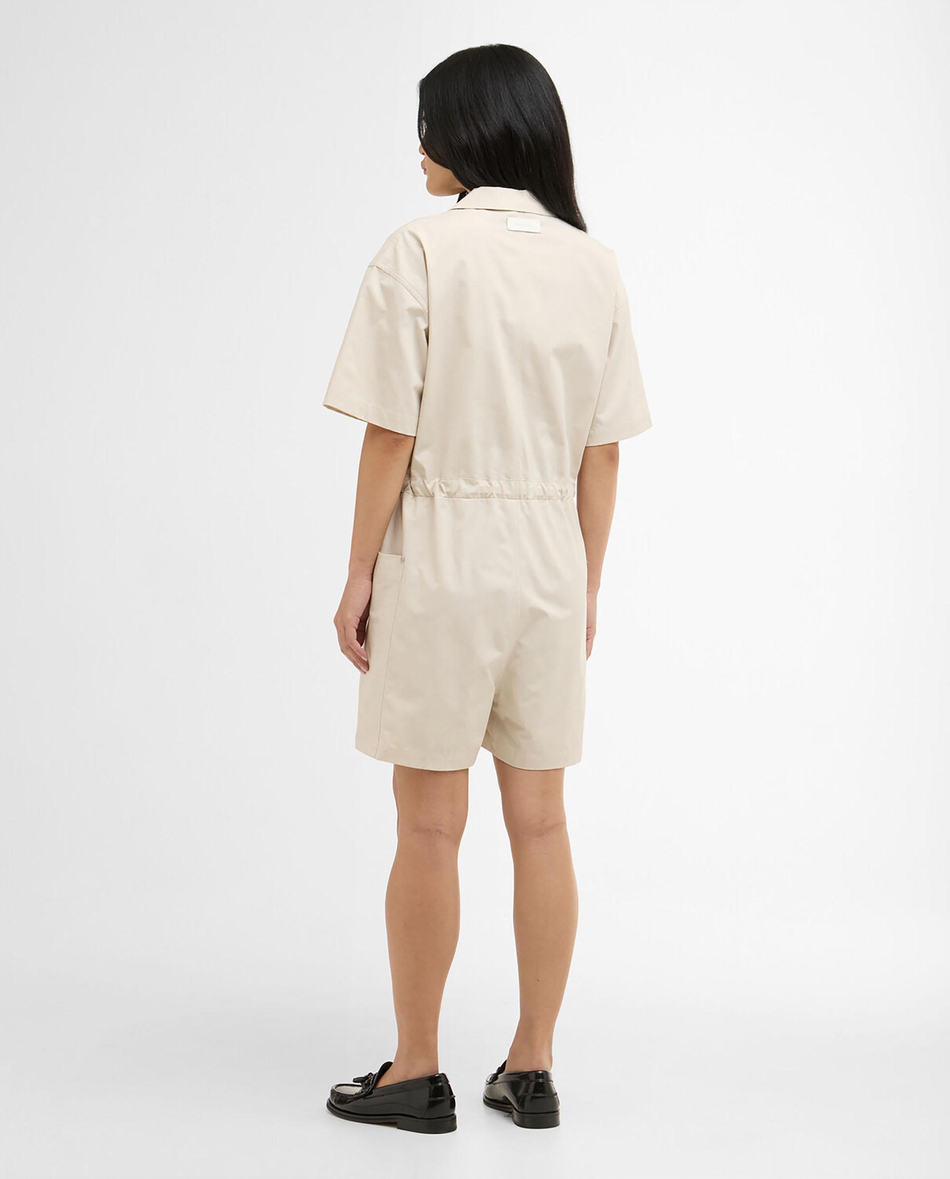 Mono de mujer de manga y pantalón corto con ajuste de cordón en cintura - Barbour - Beige Beige-2