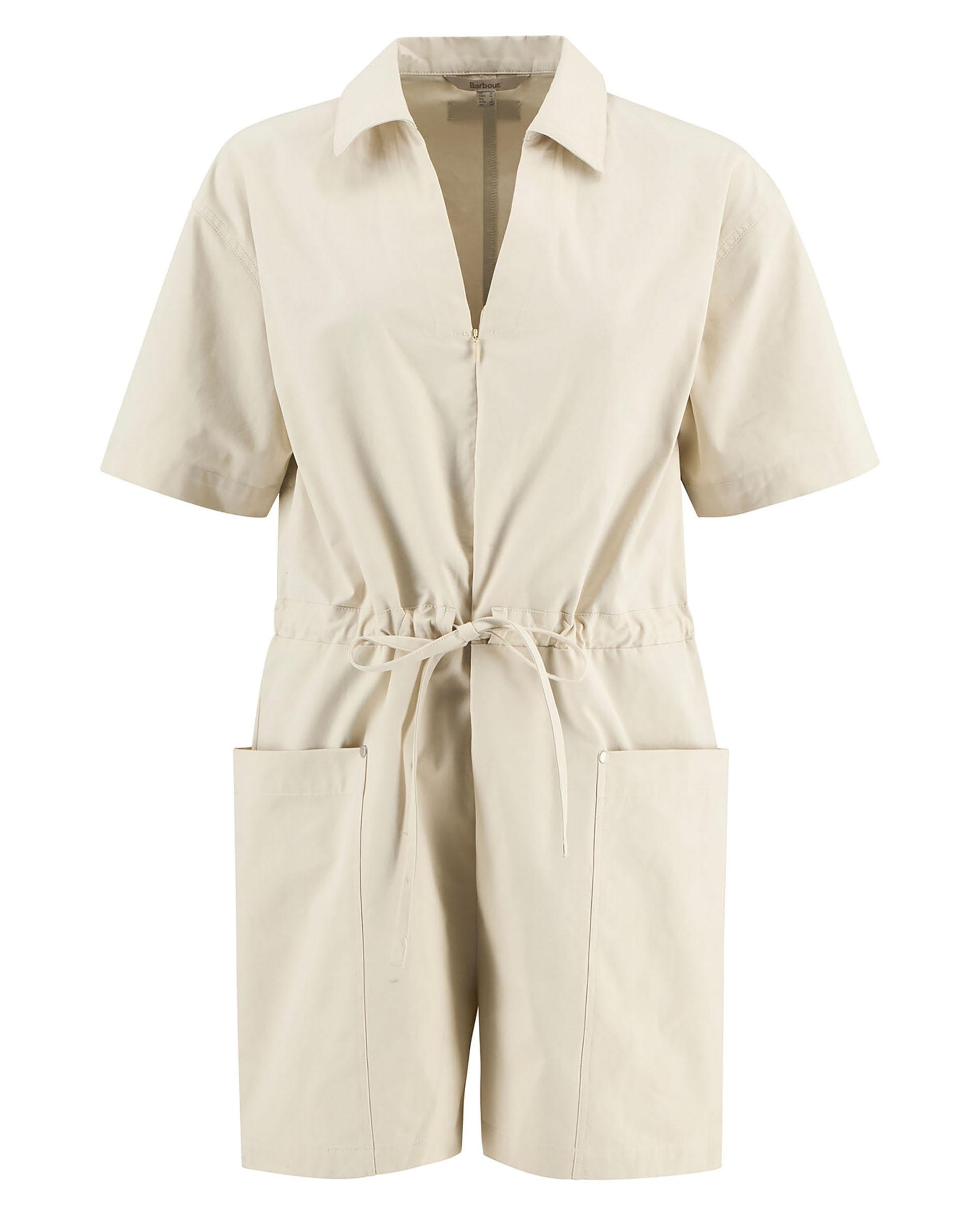 Mono de mujer de manga y pantalón corto con ajuste de cordón en cintura - Barbour - Beige Beige-7