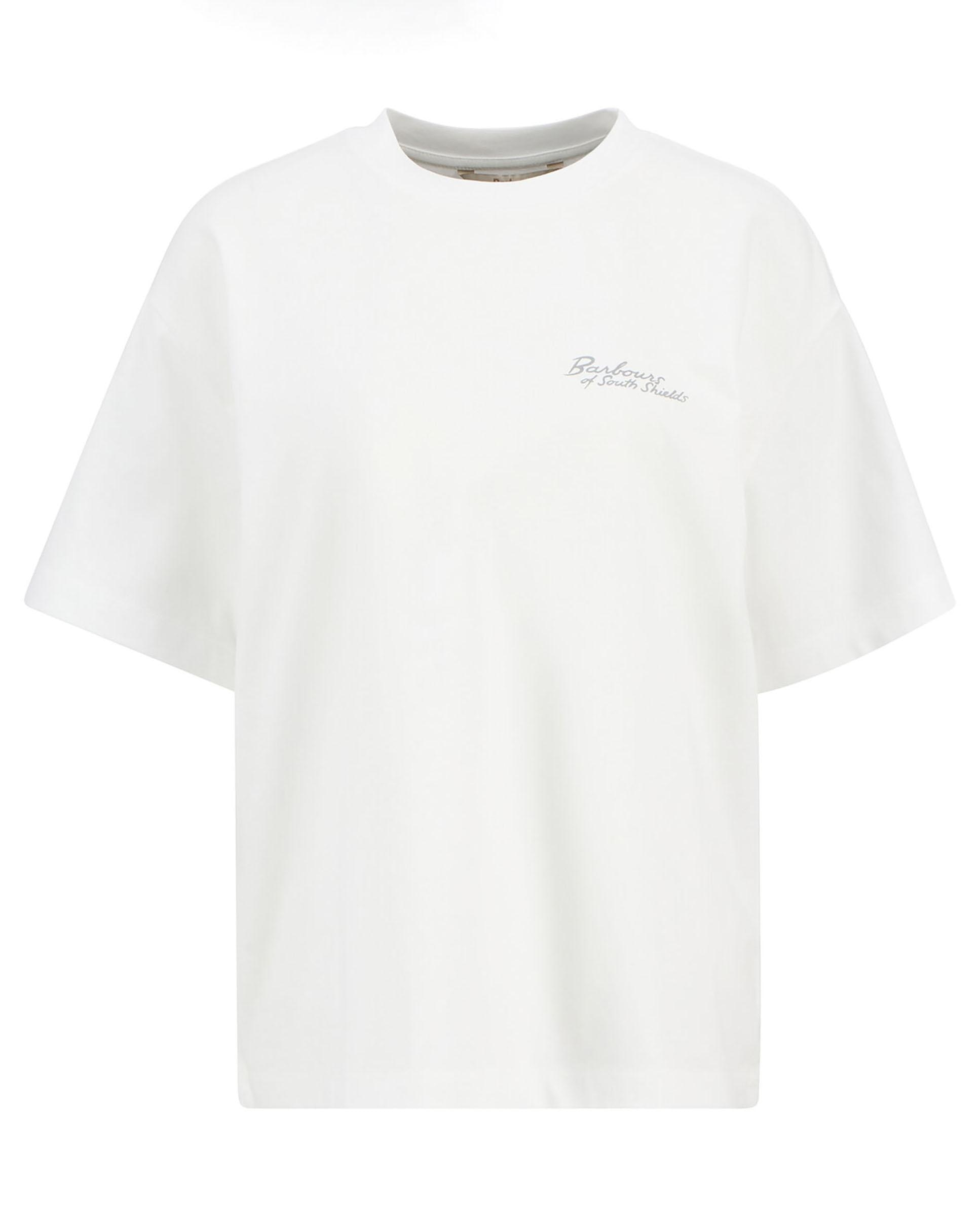 Camiseta de mujer con cuello redondo y estampado trasero - Barbour - Blanco Blanco-7