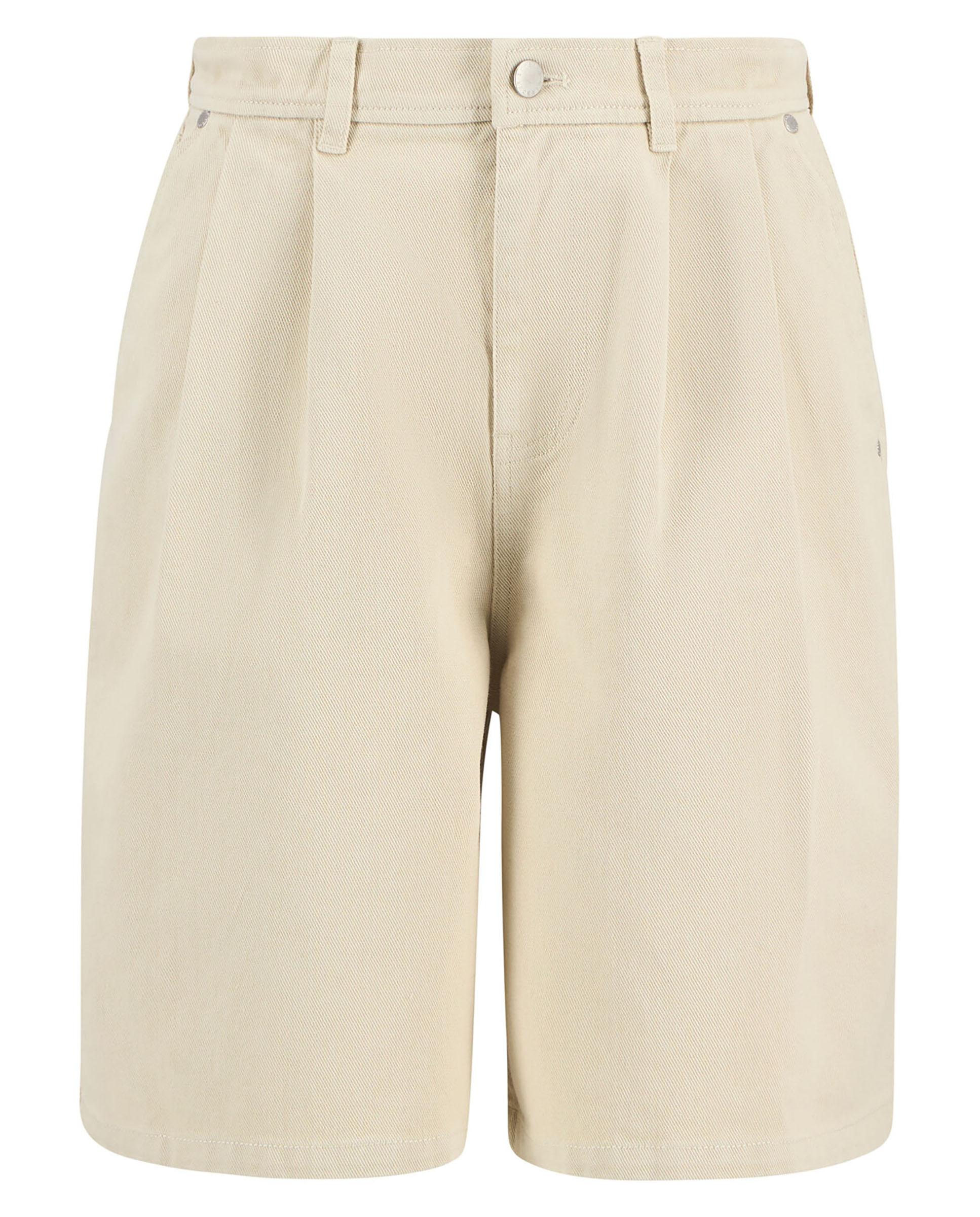 Pantalones cortos de mujer con pliegues en la parte delantera y dos bolsillos traseros - Barbour - Beige Beige-5