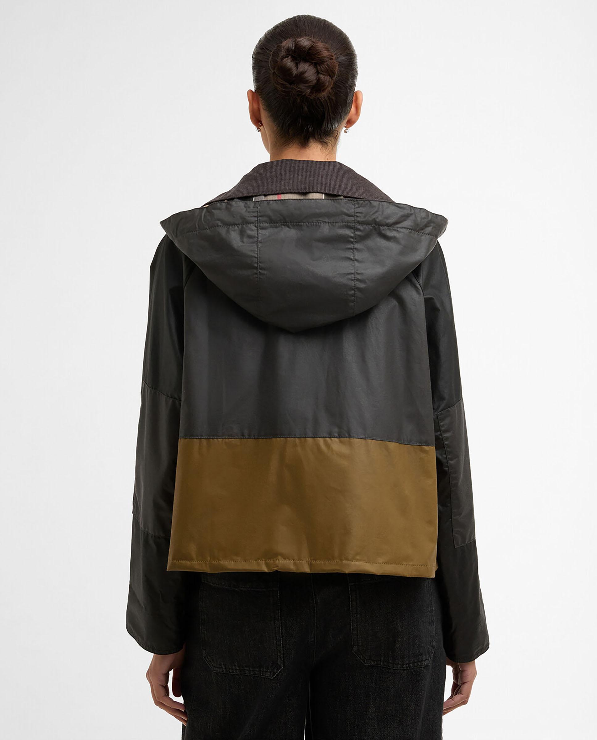 Chaqueta de mujer con múltiples bolsillos y capucha desmontable - Barbour - Negro / Naranja Negro / Naranja-2