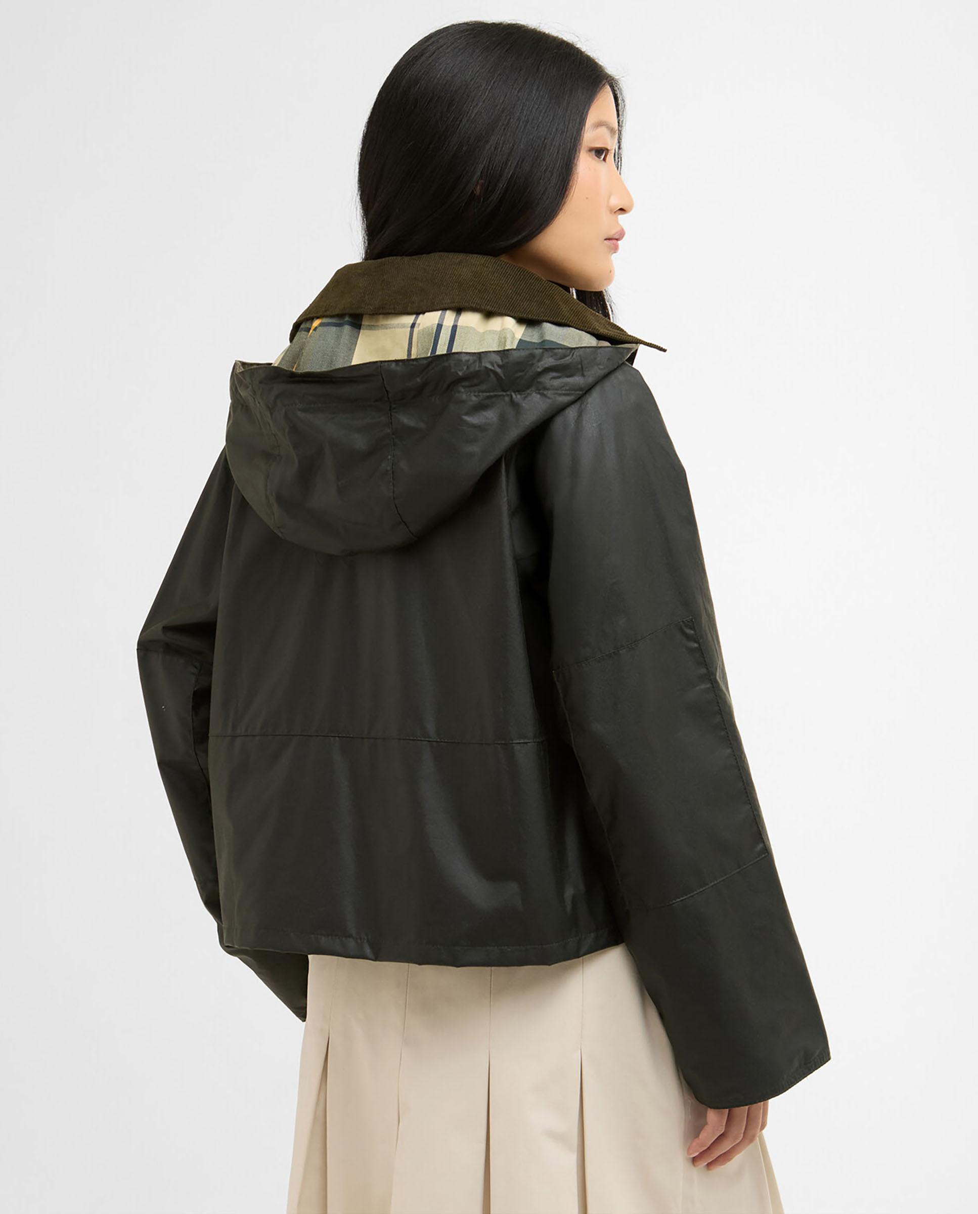 Cazadora Biker de mujer con múltiples bolsillos y capucha desmontable - Barbour - Verde oscuro Verde oscuro-2