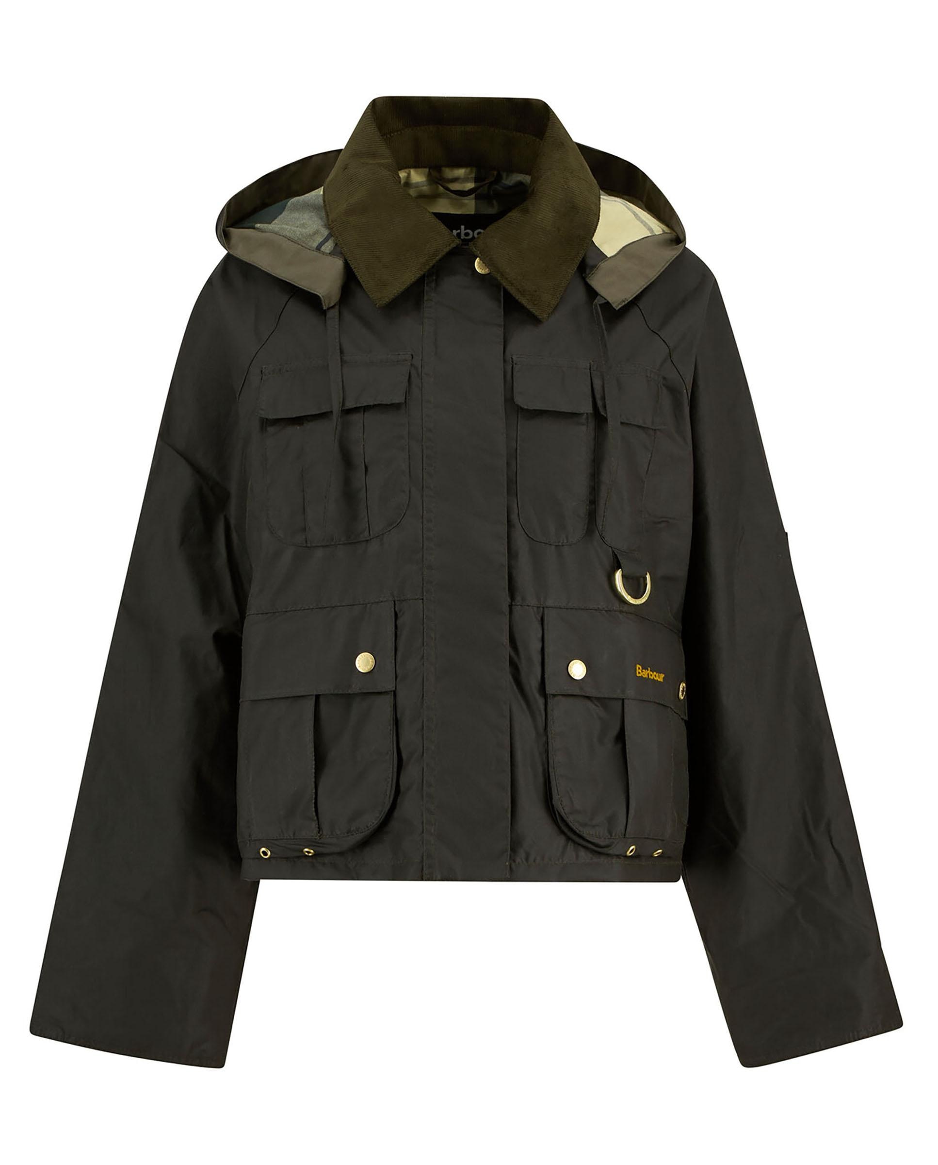 Cazadora Biker de mujer con múltiples bolsillos y capucha desmontable - Barbour - Verde oscuro Verde oscuro-6