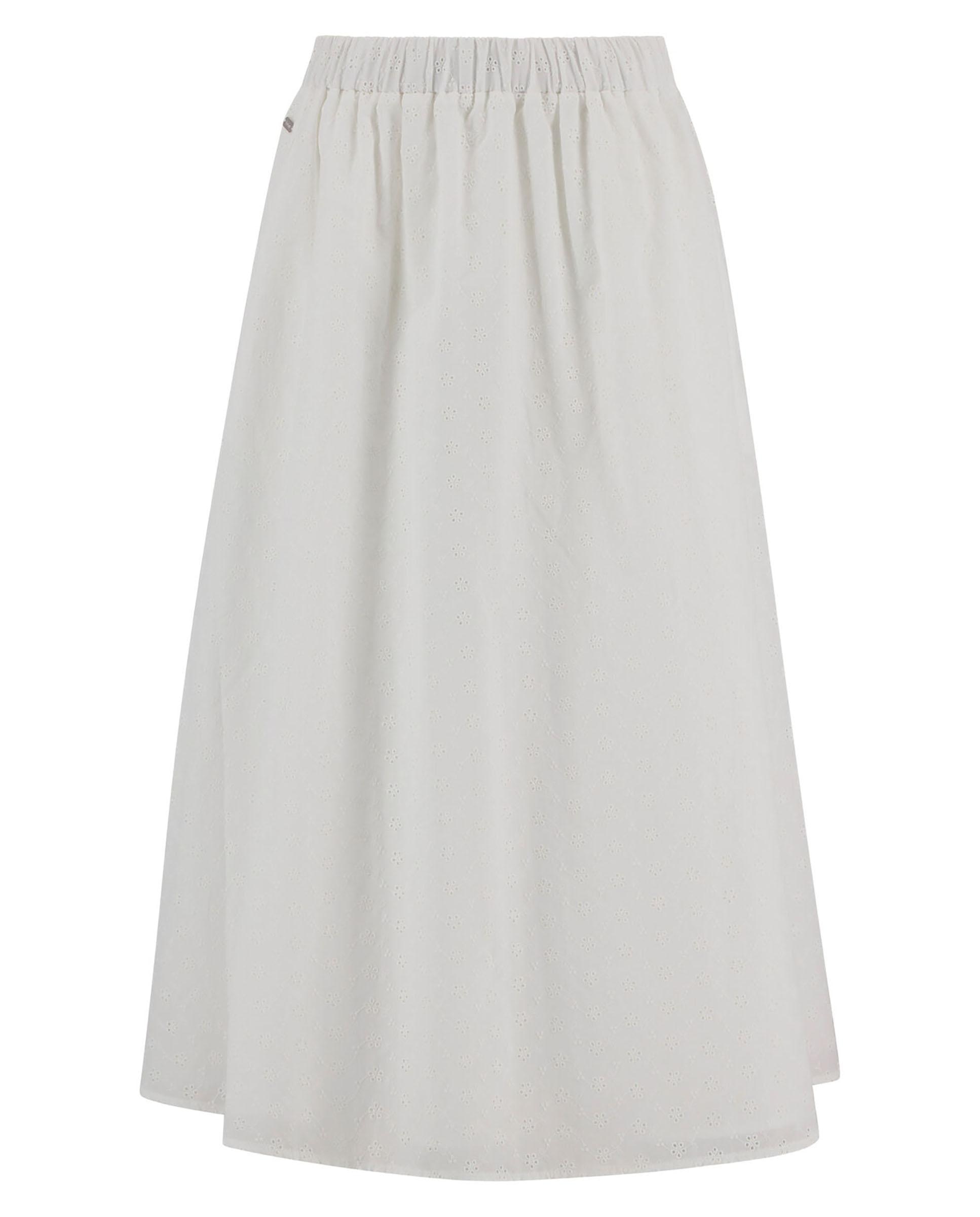 Falda midi de corte fluido con elástico en la cintura - Barbour - Blanco Blanco-6