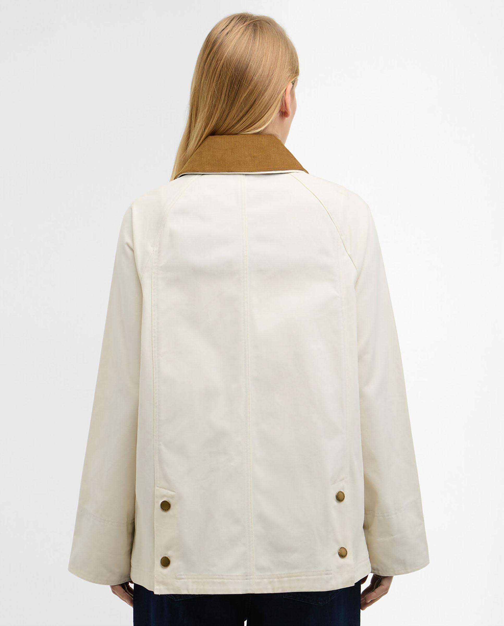 Chaqueta de mujer con cuello solapa y bolsillo frontales con cierre de tapeta - Barbour - Beige Beige-3