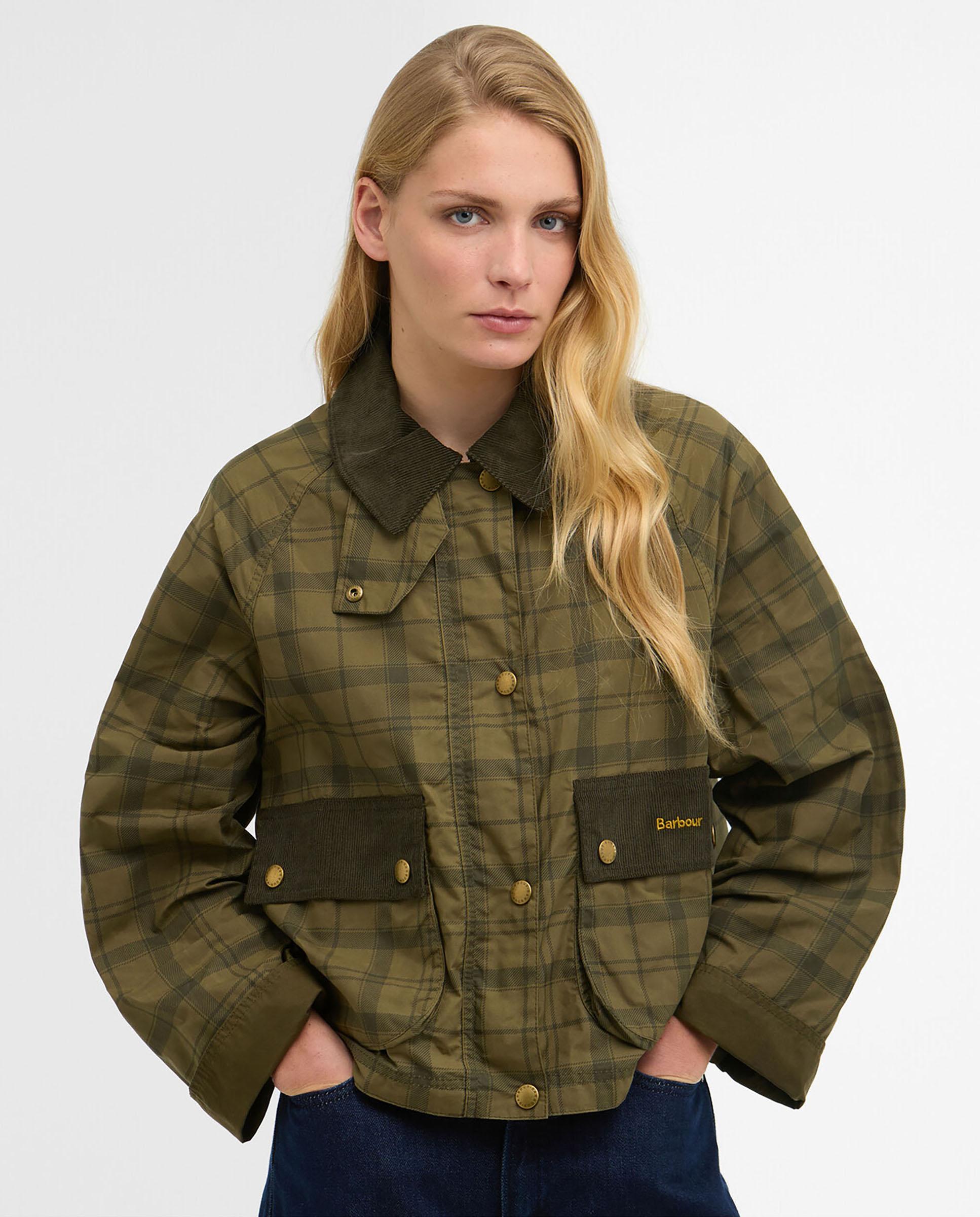 Chaqueta de mujer con cierre de cremallera y bolsillos tipo parche delanteros - Barbour - Verde Oliva Verde Oliva-1