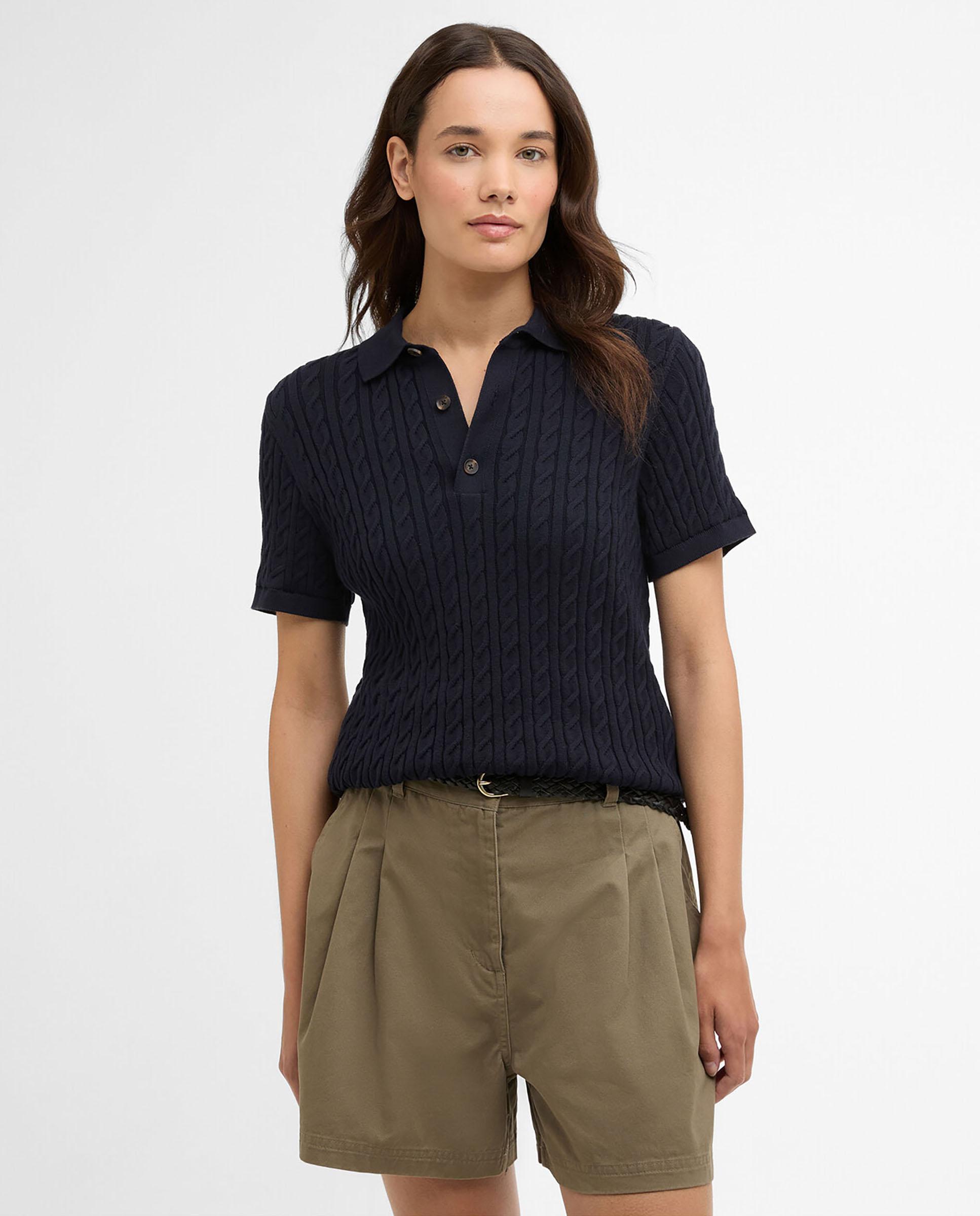 Polo de mujer de manga corta y cuello clásico - Barbour - Azul marino Azul marino-1