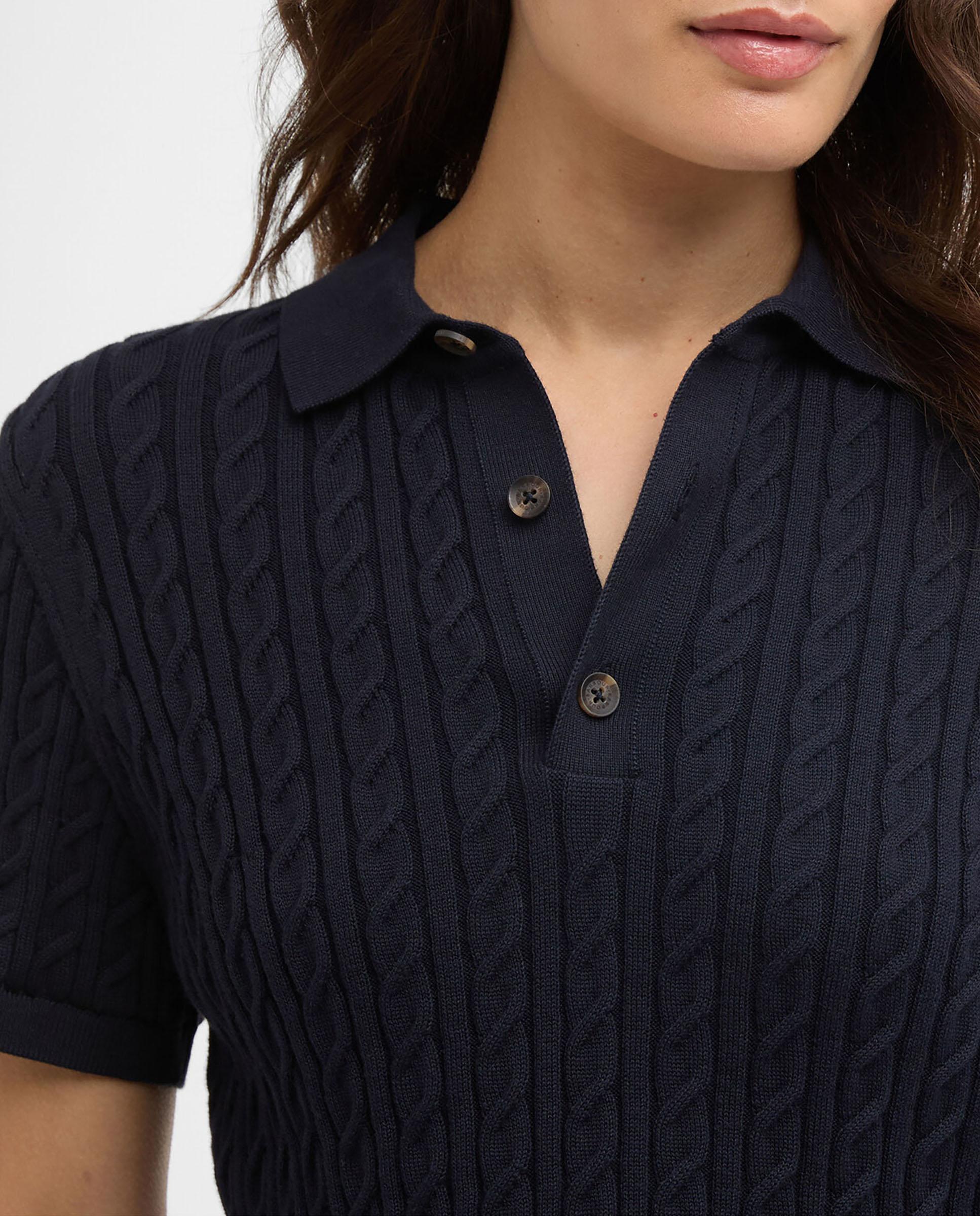 Polo de mujer de manga corta y cuello clásico - Barbour - Azul marino Azul marino-4