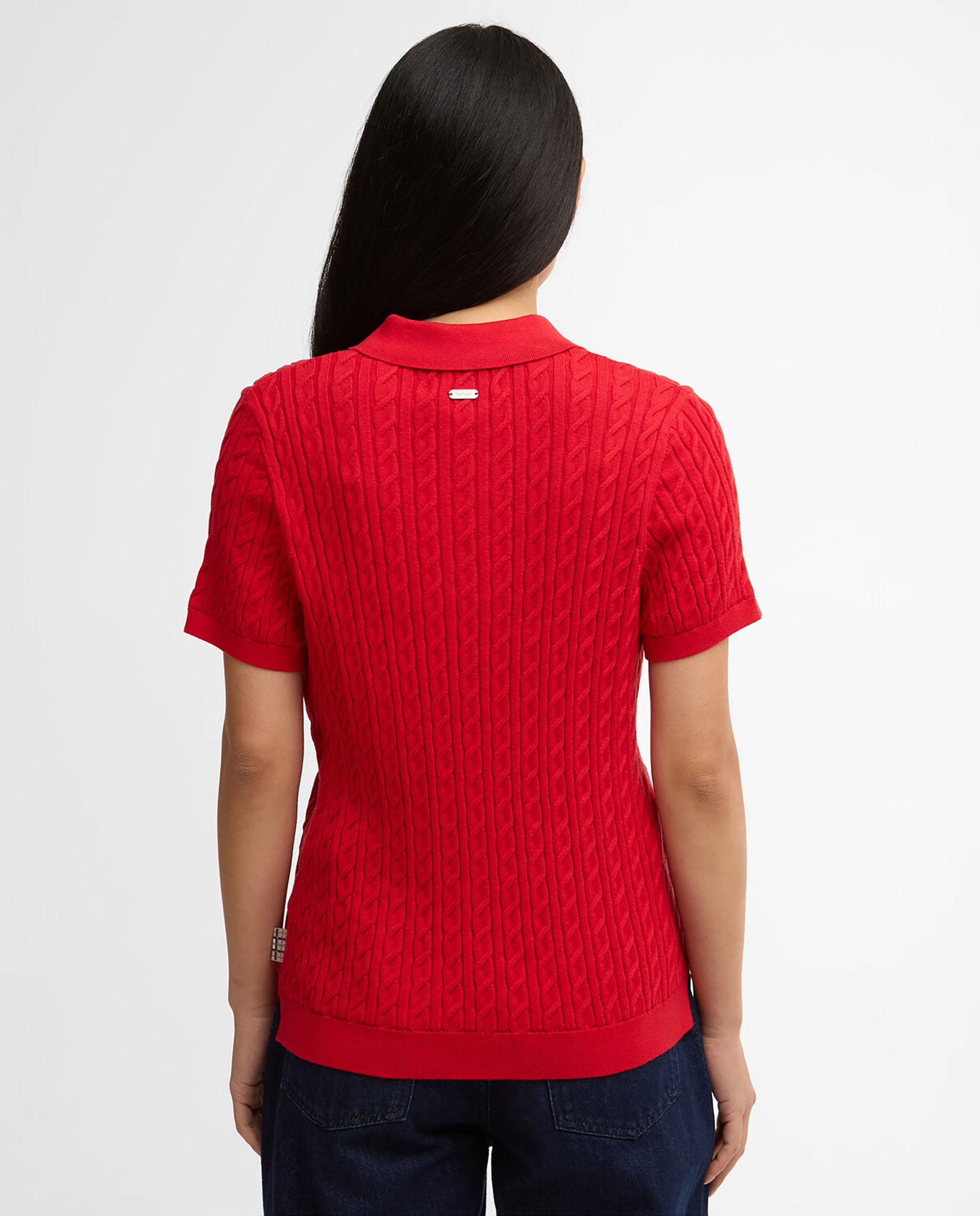 Polo de mujer de manga corta y cuello clásico - Barbour - Rojo Rojo-2